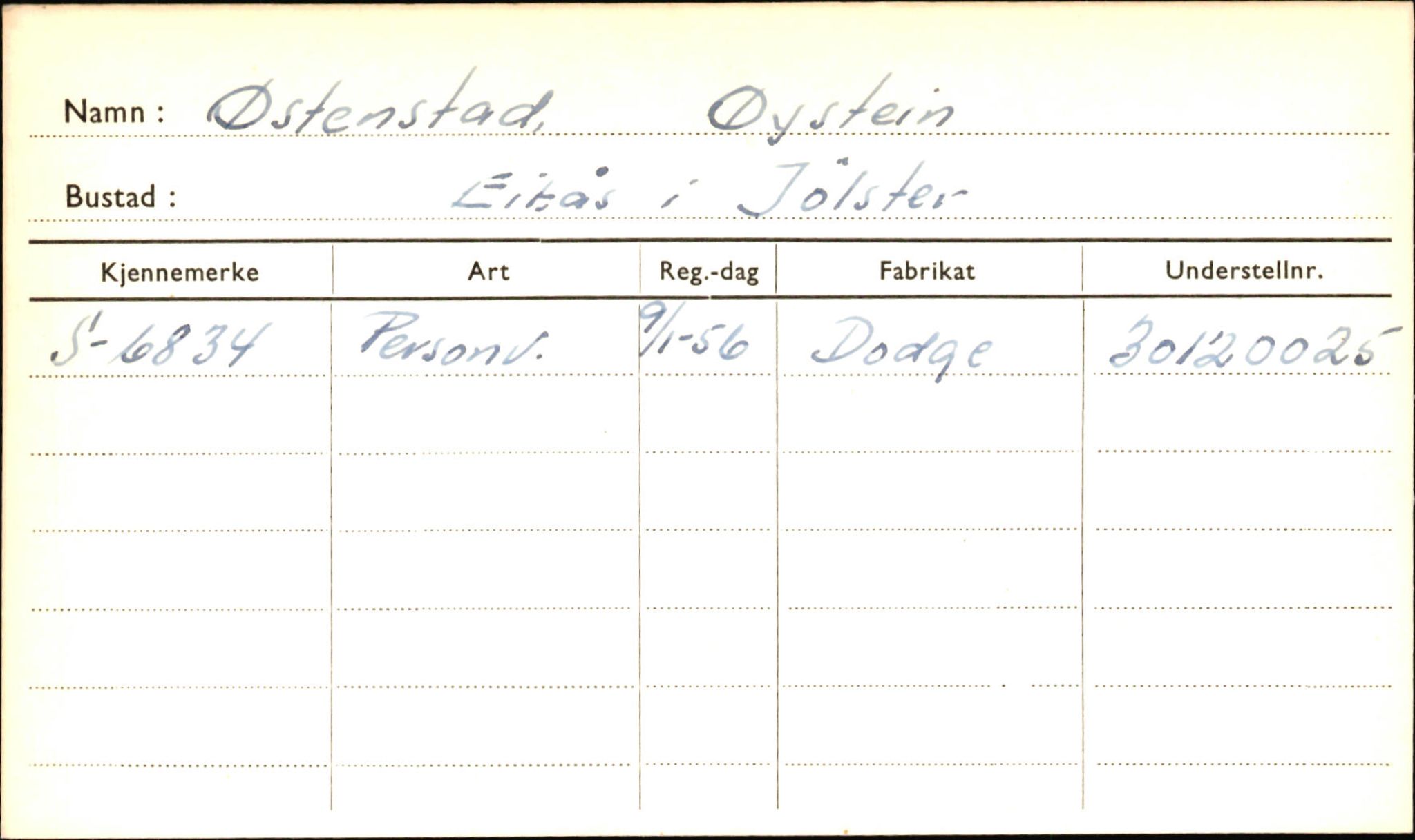 Statens vegvesen, Sogn og Fjordane vegkontor, AV/SAB-A-5301/4/F/L0002: Eigarregister Fjordane til 1.6.1961, 1930-1961, p. 696