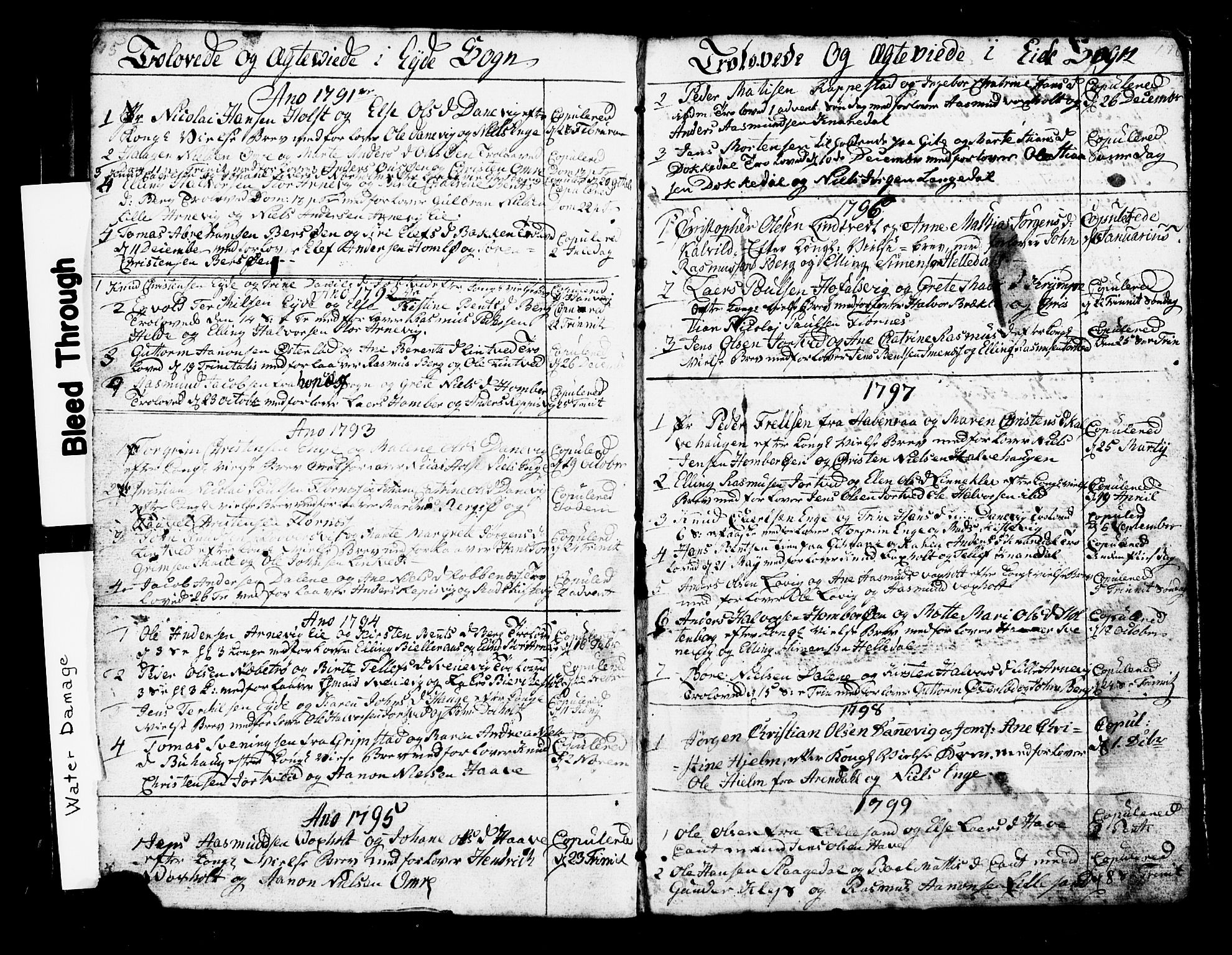 Hommedal sokneprestkontor, SAK/1111-0023/F/Fb/Fbb/L0002: Parish register (copy) no. B 2 /2, 1791-1817, p. 175-176
