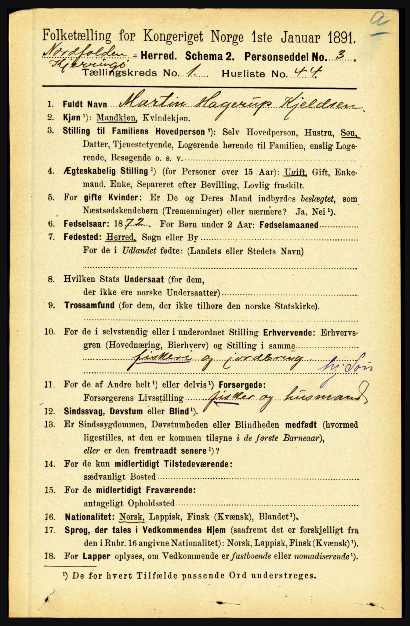 RA, 1891 census for 1846 Nordfold-Kjerringøy, 1891, p. 375