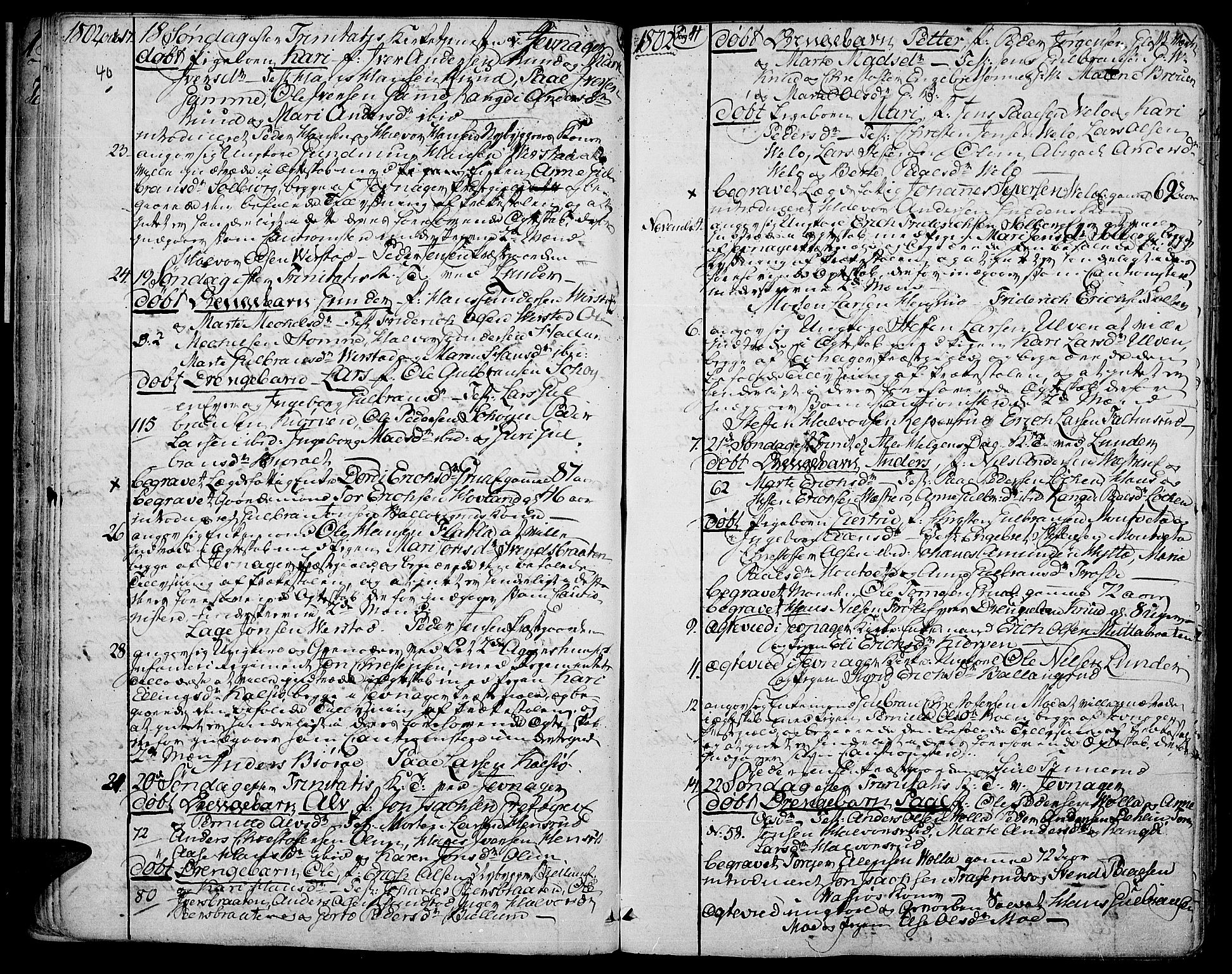 Jevnaker prestekontor, AV/SAH-PREST-116/H/Ha/Haa/L0004: Parish register (official) no. 4, 1800-1861, p. 40-41