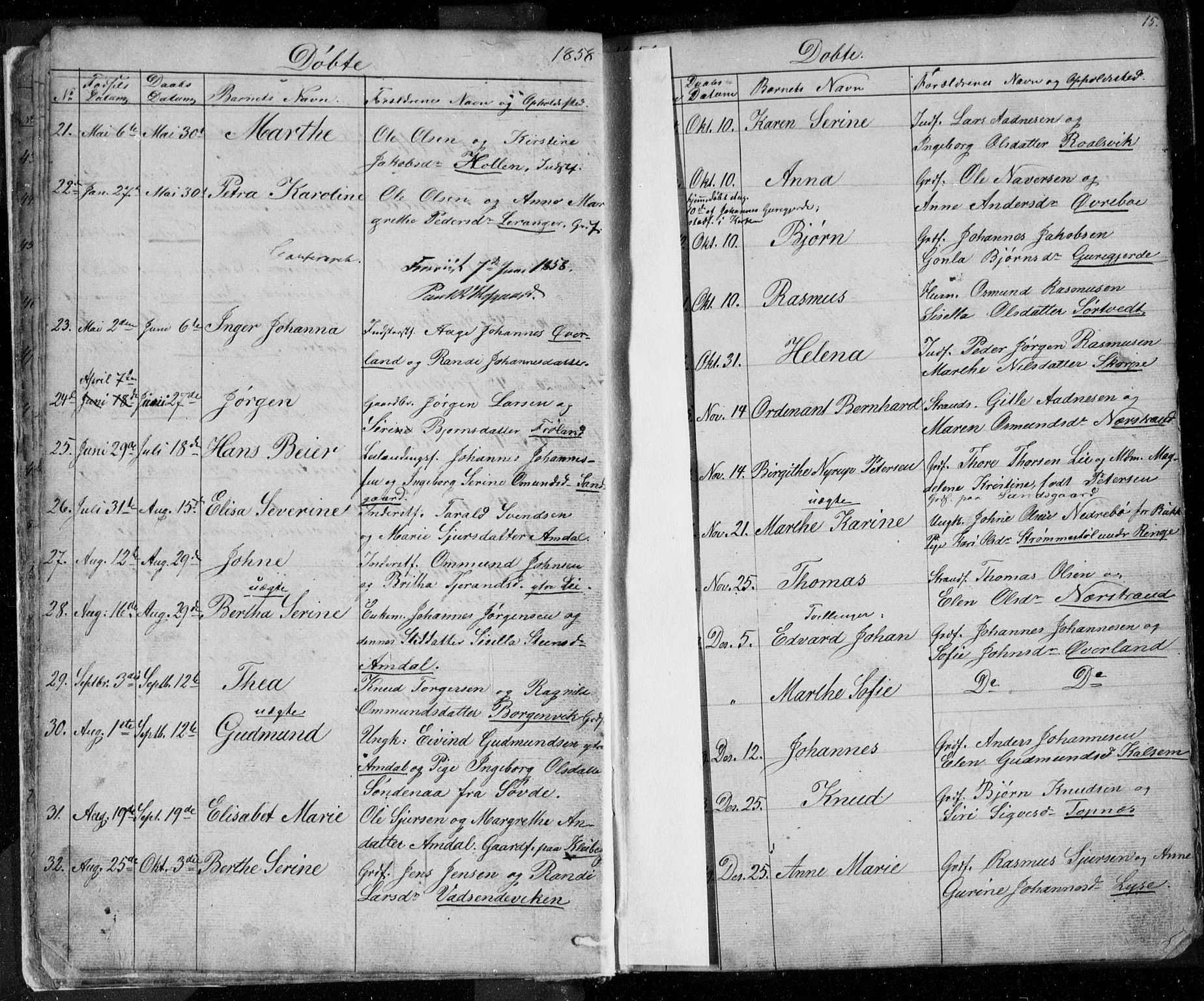 Nedstrand sokneprestkontor, SAST/A-101841/01/V: Parish register (copy) no. B 3, 1848-1933, p. 15