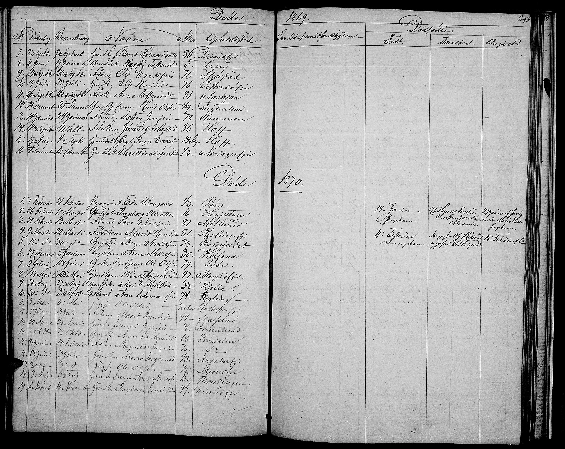 Nord-Aurdal prestekontor, SAH/PREST-132/H/Ha/Hab/L0002: Parish register (copy) no. 2, 1842-1877, p. 246
