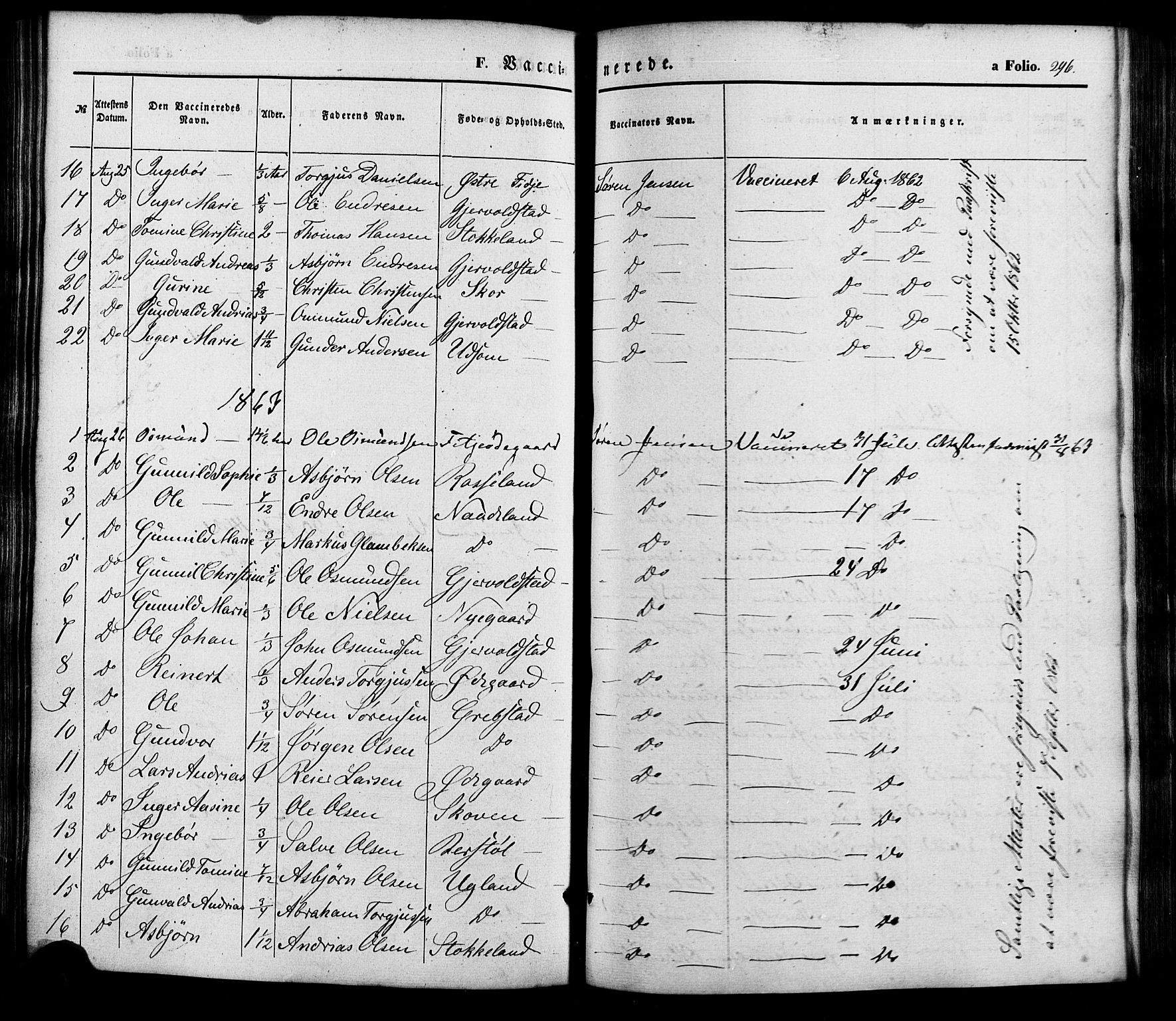Søgne sokneprestkontor, SAK/1111-0037/F/Fa/Faa/L0002: Parish register (official) no. A 2, 1854-1882, p. 296
