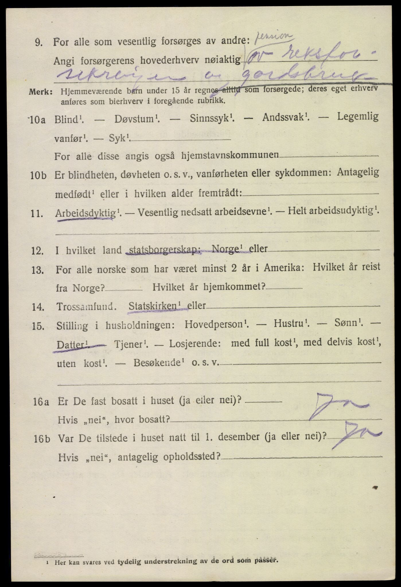 SAK, 1920 census for Hornnes, 1920, p. 692