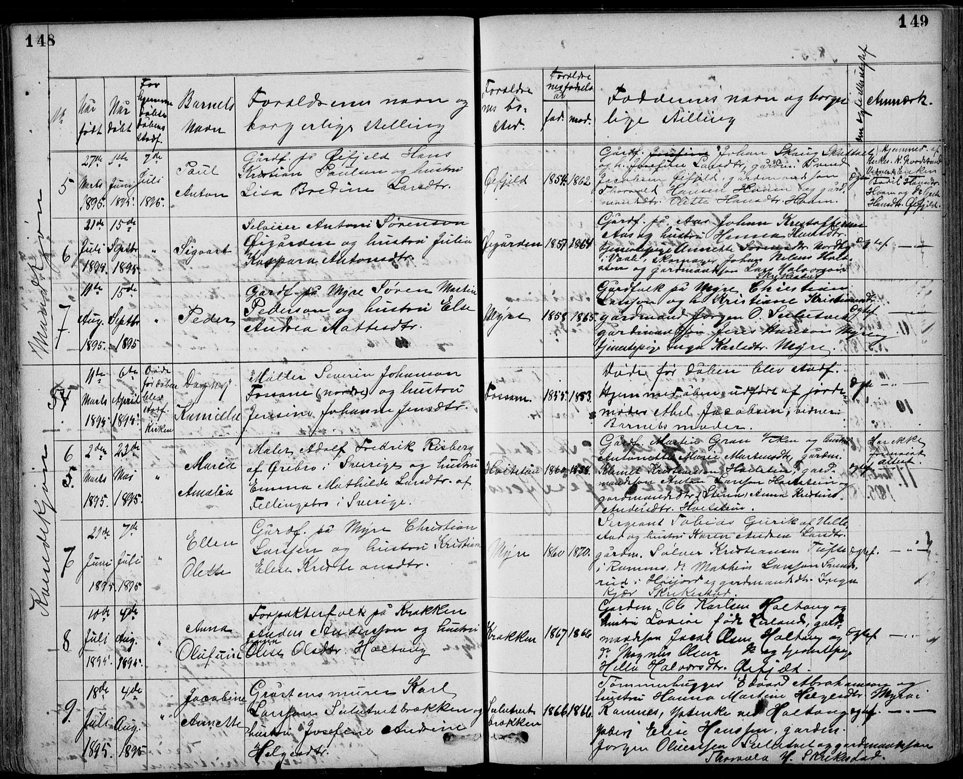 Ramnes kirkebøker, AV/SAKO-A-314/G/Gb/L0001: Parish register (copy) no. II 1, 1869-1904, p. 148-149