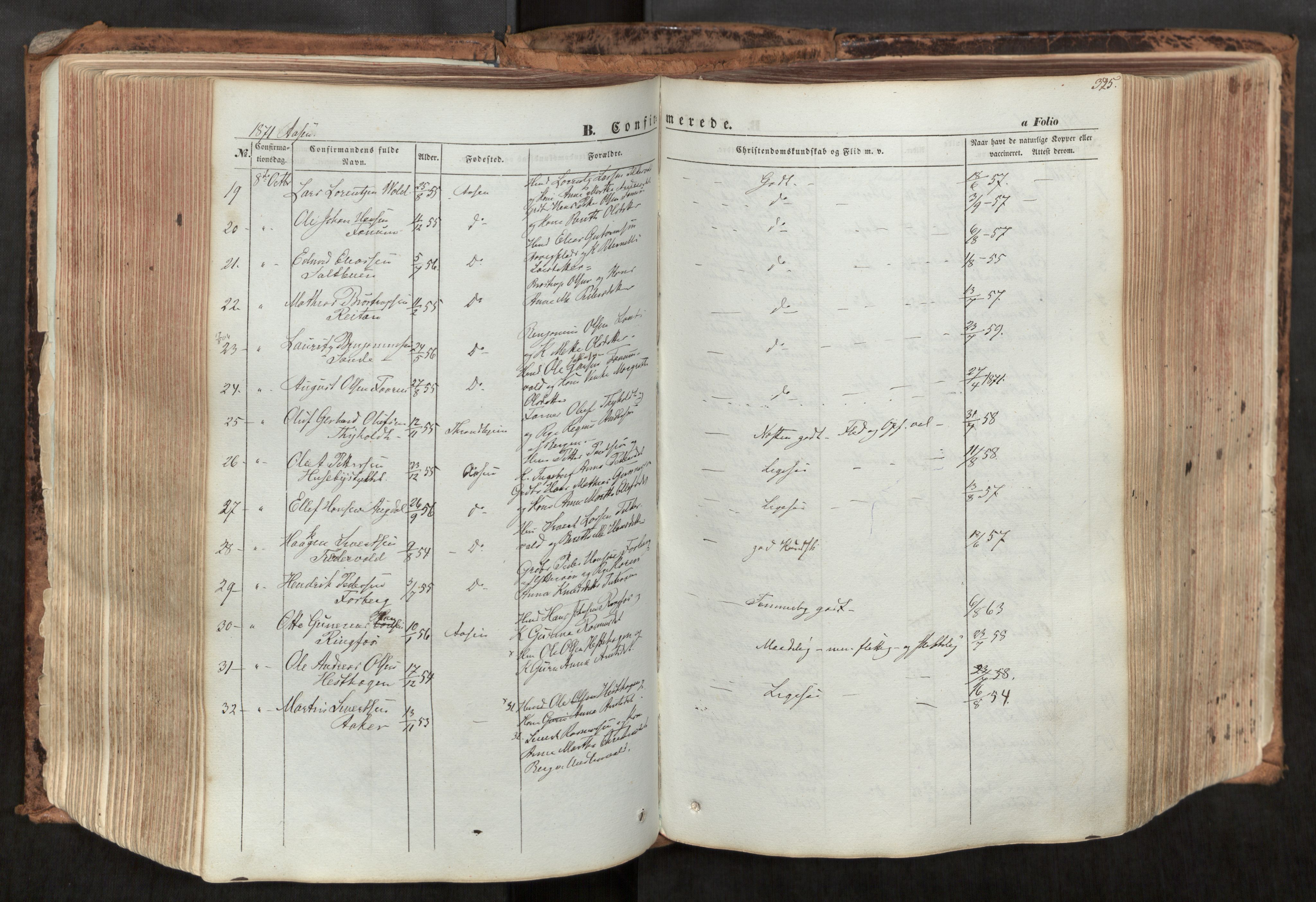 Ministerialprotokoller, klokkerbøker og fødselsregistre - Nord-Trøndelag, SAT/A-1458/713/L0116: Parish register (official) no. 713A07, 1850-1877, p. 325