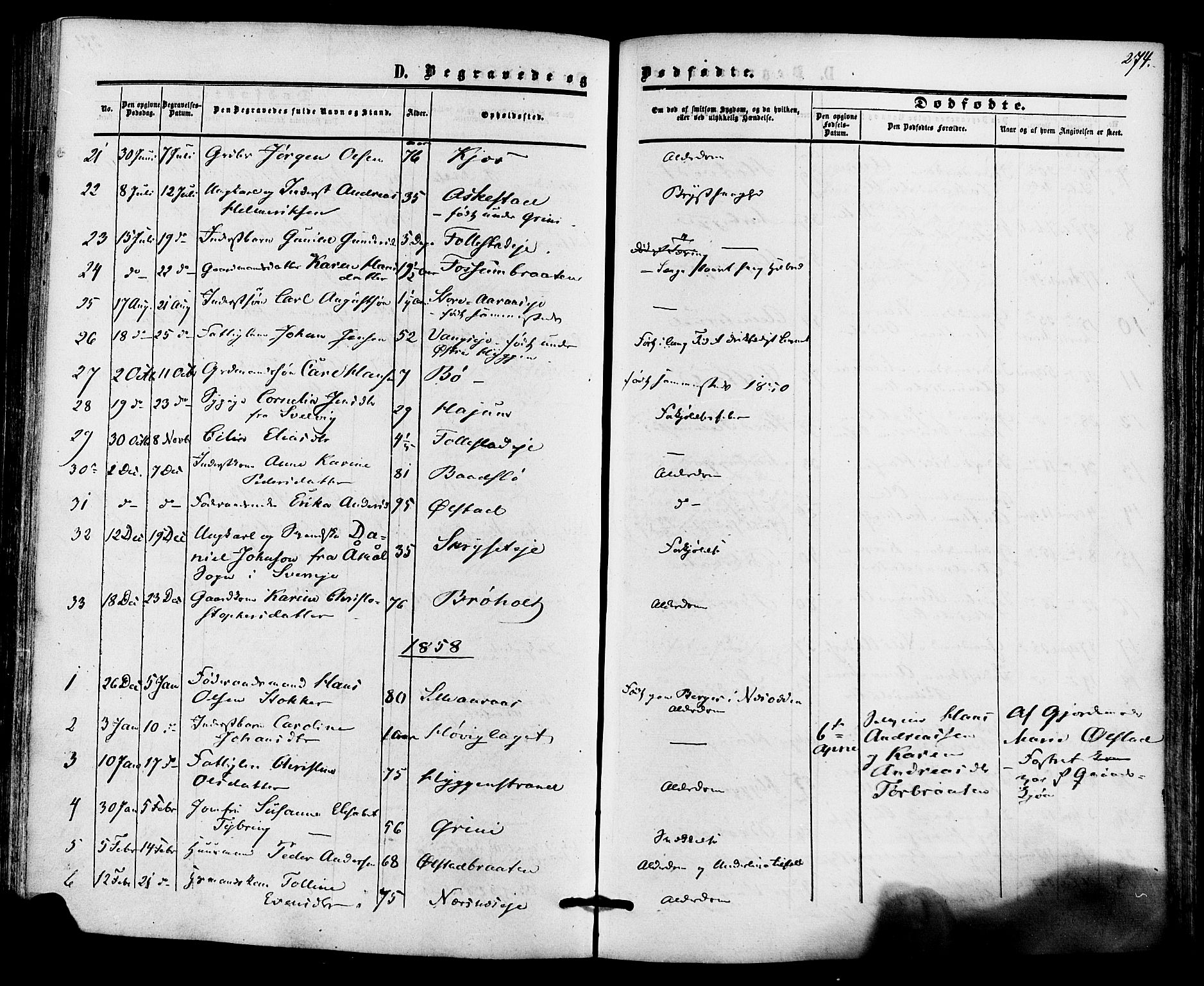 Røyken kirkebøker, SAKO/A-241/F/Fa/L0006: Parish register (official) no. 6, 1857-1875, p. 274