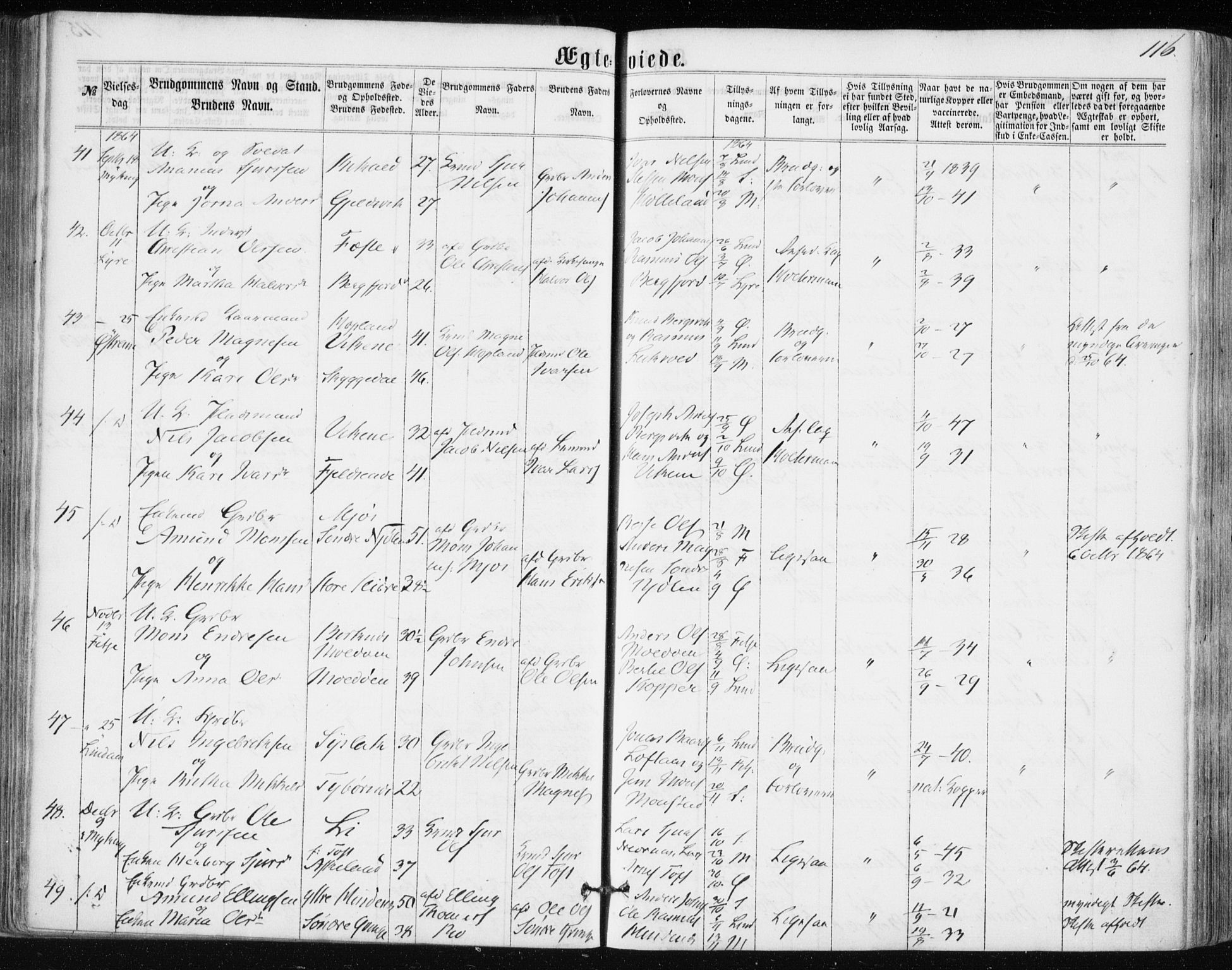 Lindås Sokneprestembete, SAB/A-76701/H/Haa: Parish register (official) no. A 16, 1863-1875, p. 116