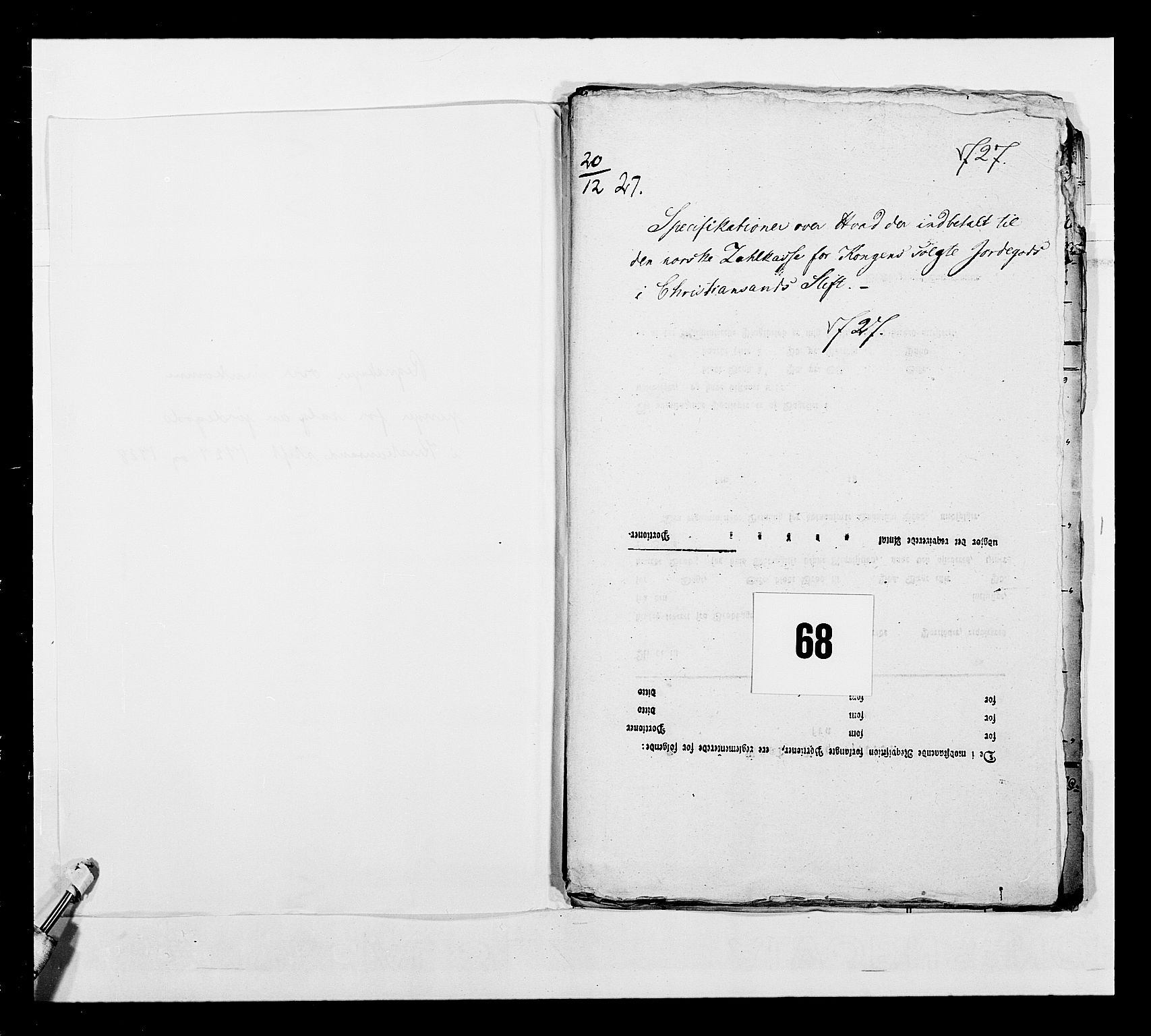 Stattholderembetet 1572-1771, AV/RA-EA-2870/Ek/L0042/0001: Jordebøker o.a. 1720-1728 vedkommende krongodset: / Dokumenter om salget av krongods, 1722-1728, p. 265