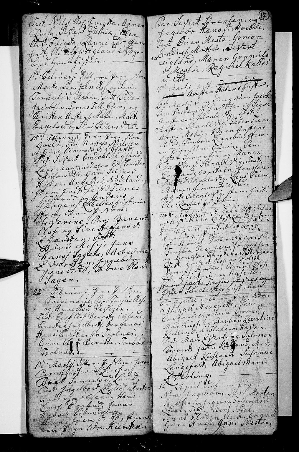 Oddernes sokneprestkontor, AV/SAK-1111-0033/F/Fb/Fba/L0002: Parish register (copy) no. B 2, 1791-1806, p. 17