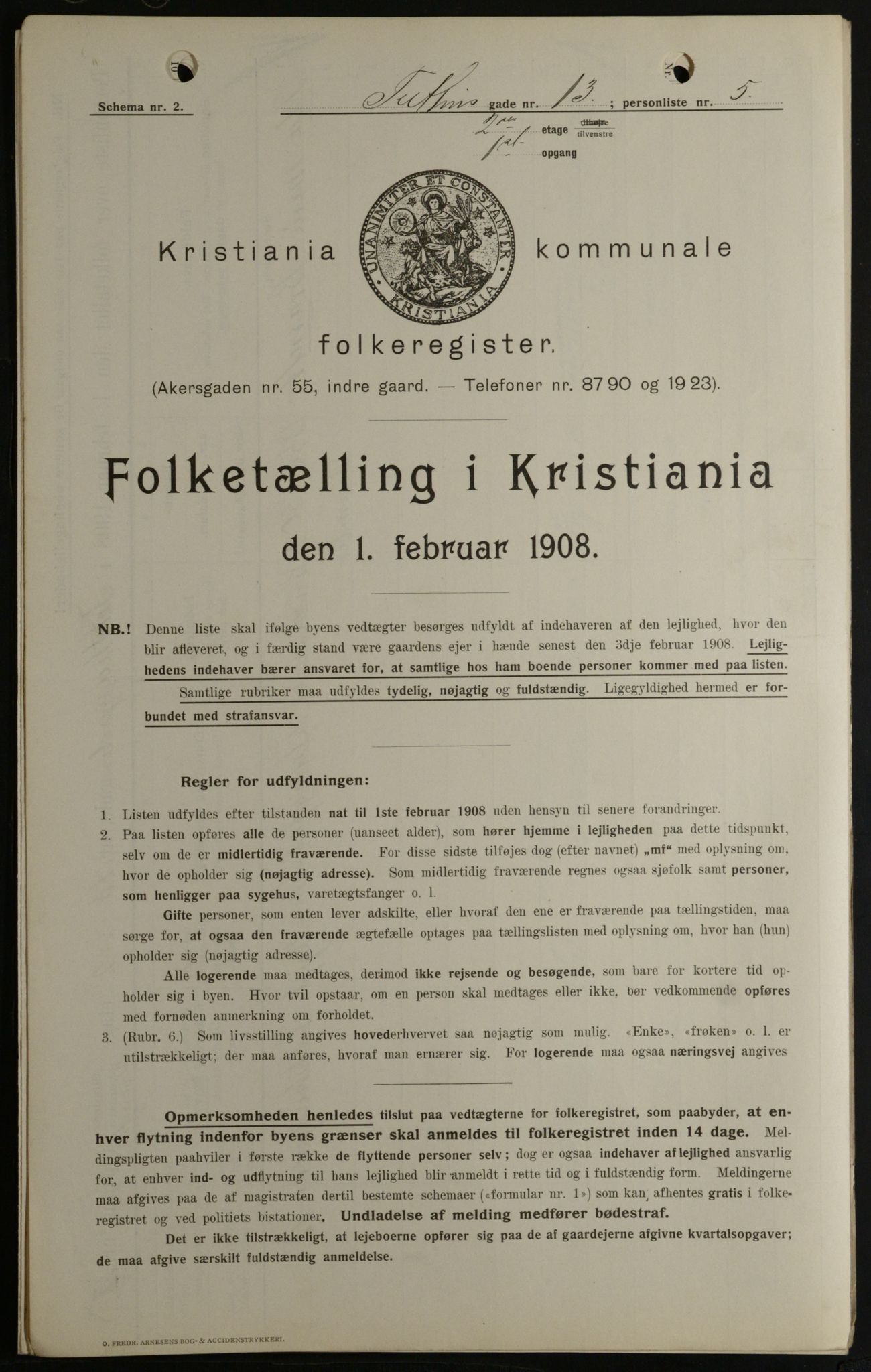 OBA, Municipal Census 1908 for Kristiania, 1908, p. 96742