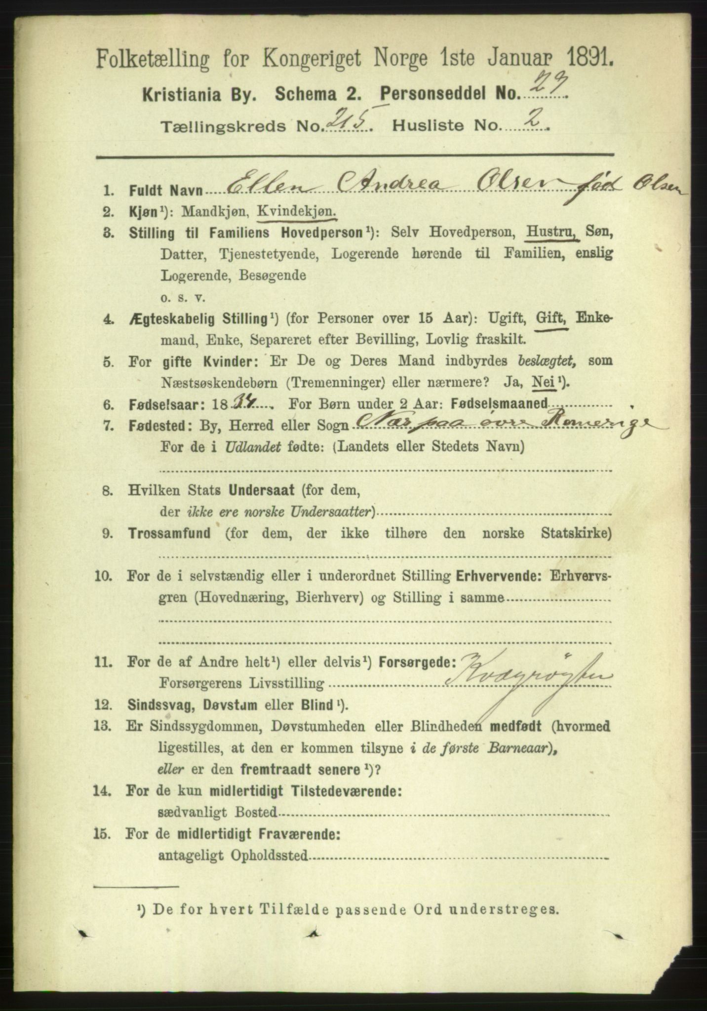 RA, 1891 census for 0301 Kristiania, 1891, p. 127799