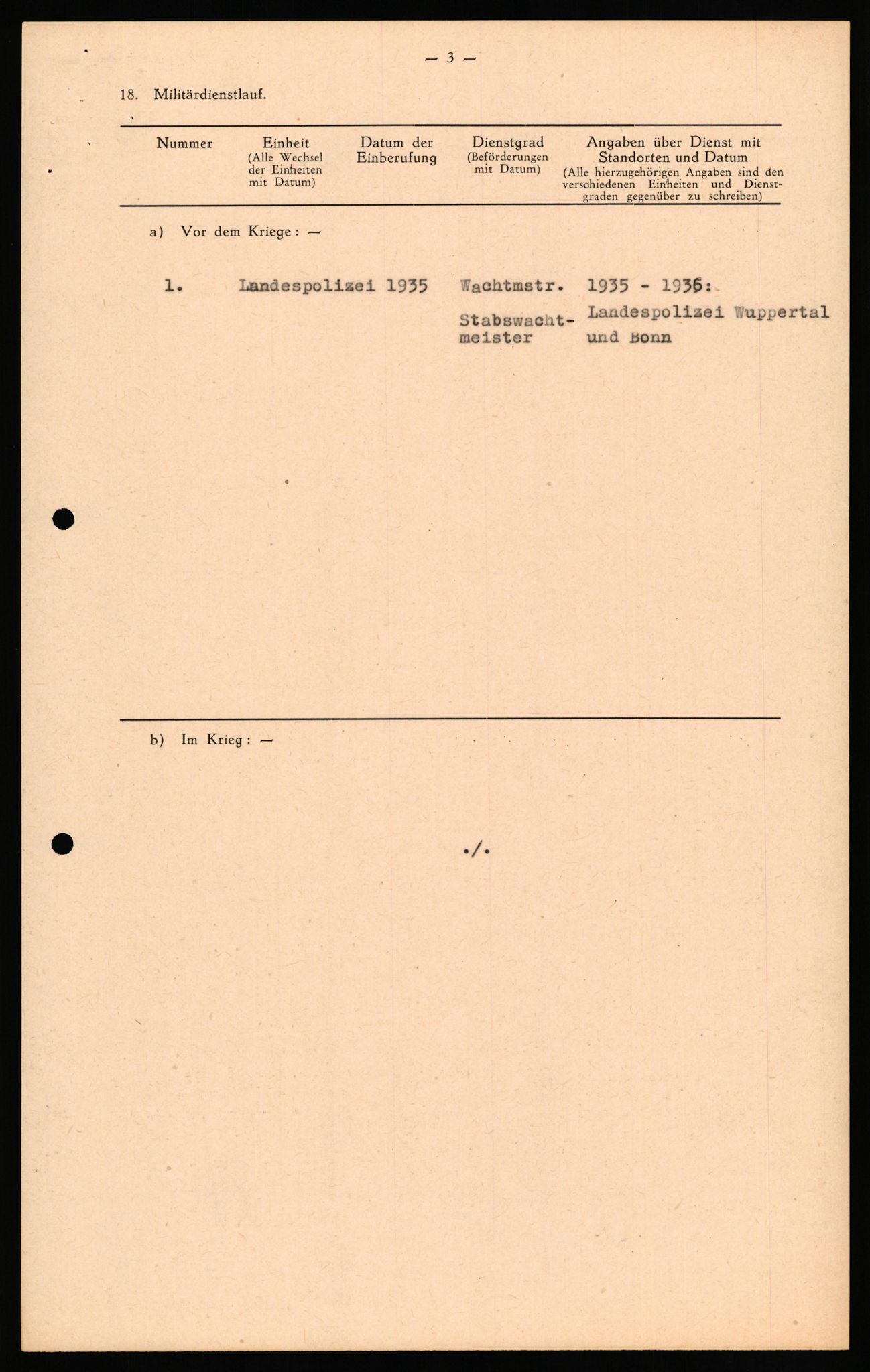 Forsvaret, Forsvarets overkommando II, RA/RAFA-3915/D/Db/L0030: CI Questionaires. Tyske okkupasjonsstyrker i Norge. Tyskere., 1945-1946, p. 13