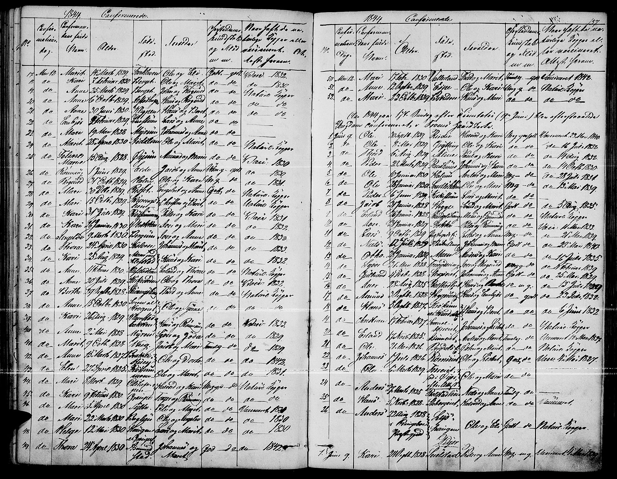 Fron prestekontor, SAH/PREST-078/H/Ha/Haa/L0004: Parish register (official) no. 4, 1839-1848, p. 157