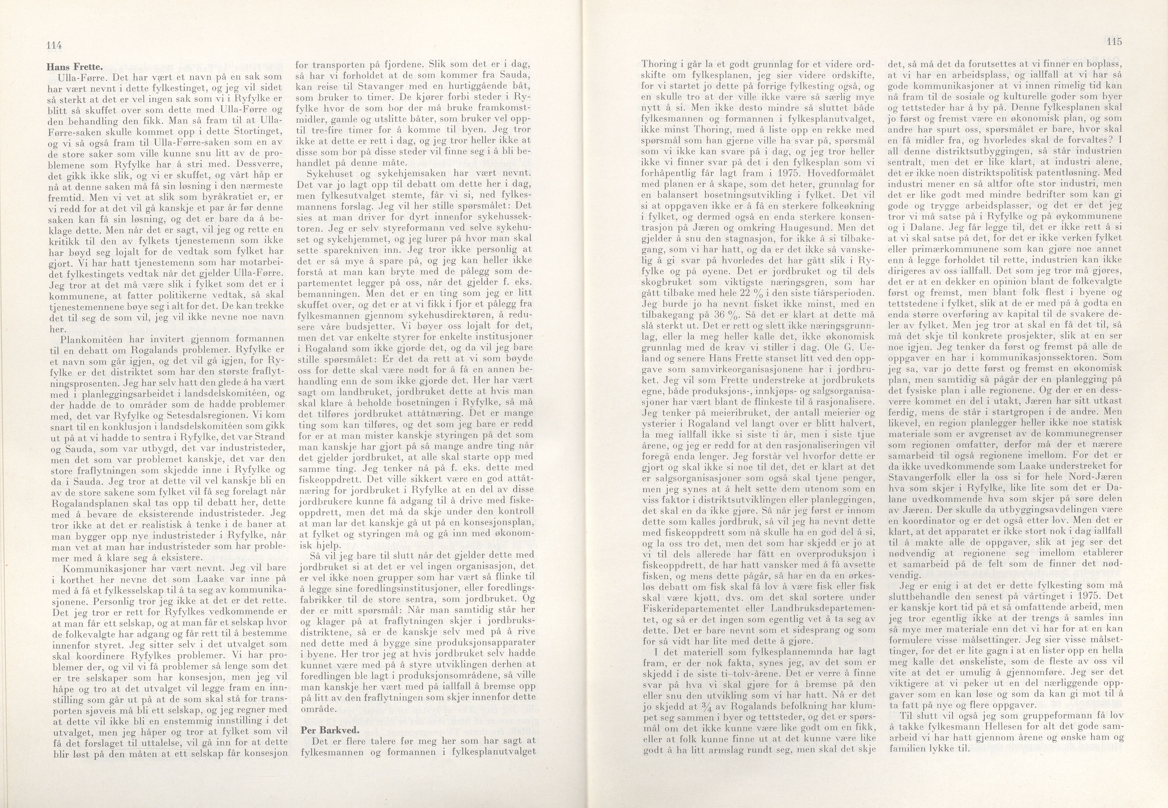 Rogaland fylkeskommune - Fylkesrådmannen , IKAR/A-900/A/Aa/Aaa/L0093: Møtebok , 1973, p. 114-115