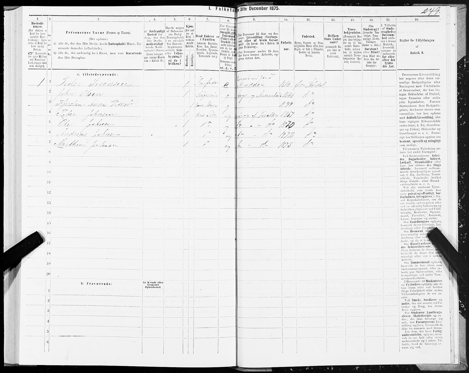 SAT, 1875 census for 1711P Øvre Stjørdal, 1875, p. 2249