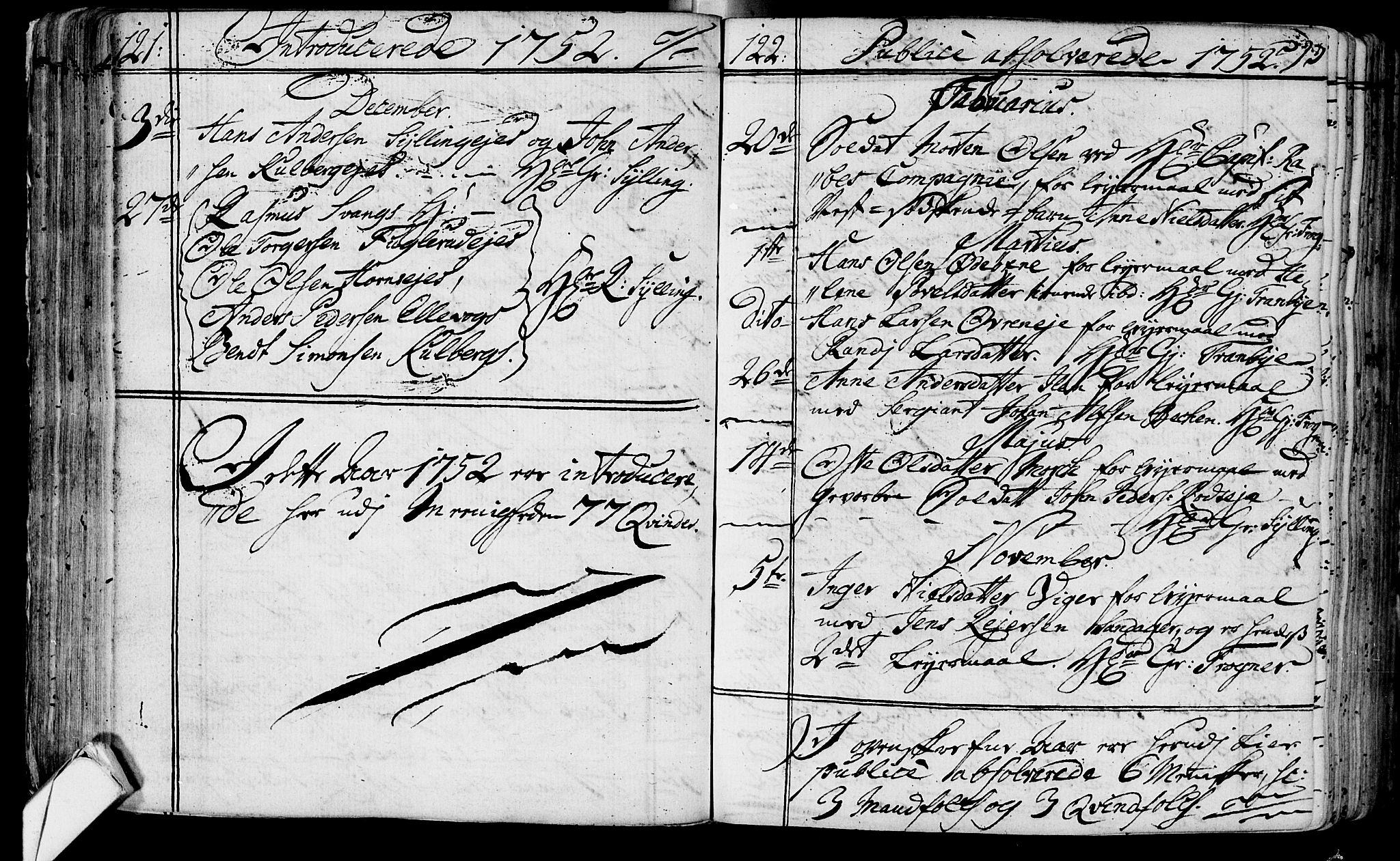 Lier kirkebøker, AV/SAKO-A-230/F/Fa/L0004: Parish register (official) no. I 4, 1749-1764, p. 121-122