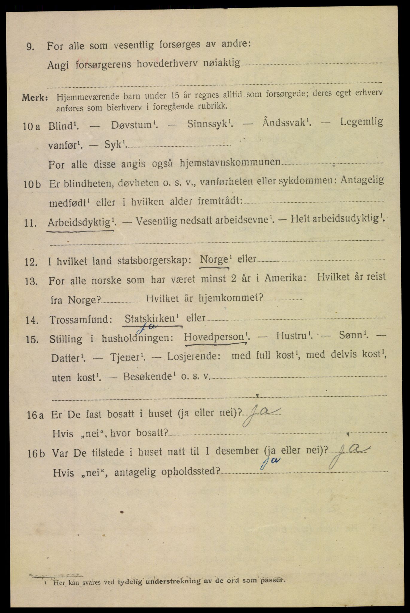 SAK, 1920 census for Tvedestrand, 1920, p. 1694