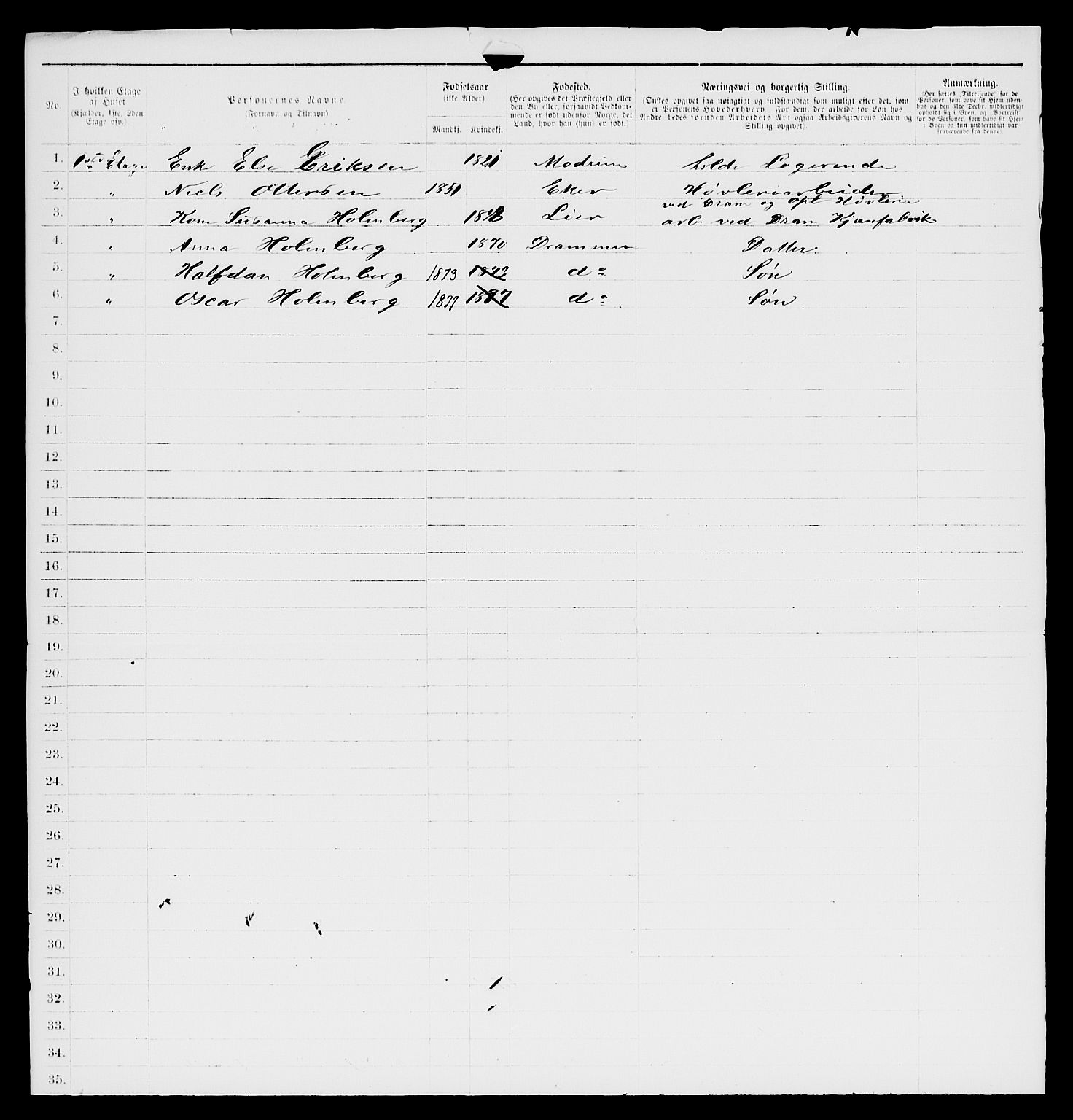 SAKO, 1885 census for 0602 Drammen, 1885, p. 2030