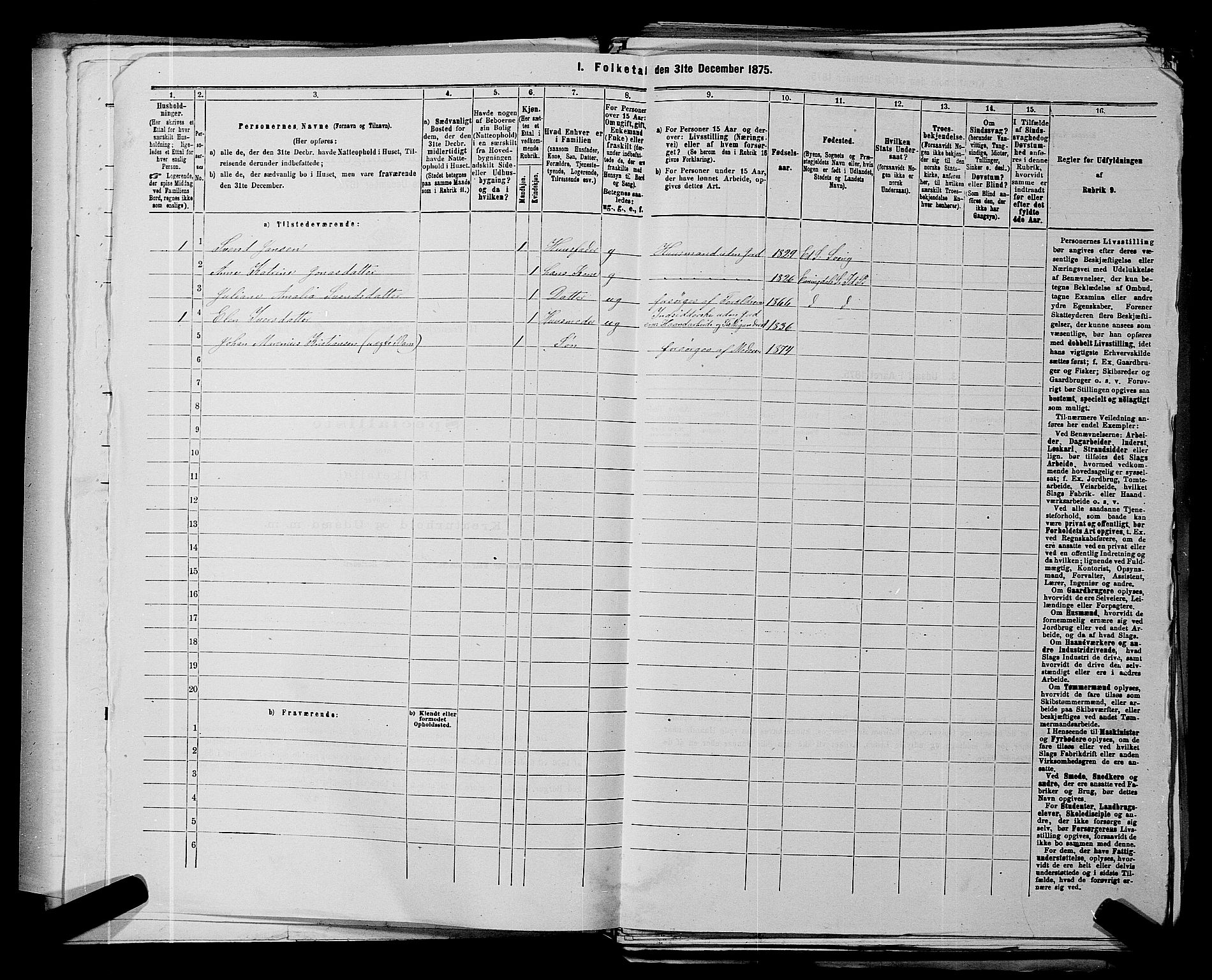 RA, 1875 census for 0117P Idd, 1875, p. 661