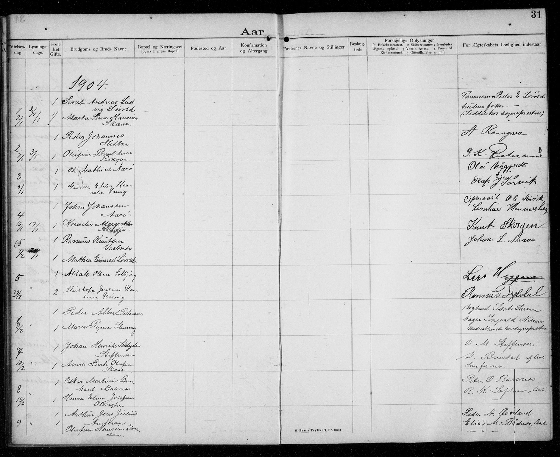 Ministerialprotokoller, klokkerbøker og fødselsregistre - Møre og Romsdal, AV/SAT-A-1454/529/L0458: Banns register no. 529A08, 1901-1918, p. 31