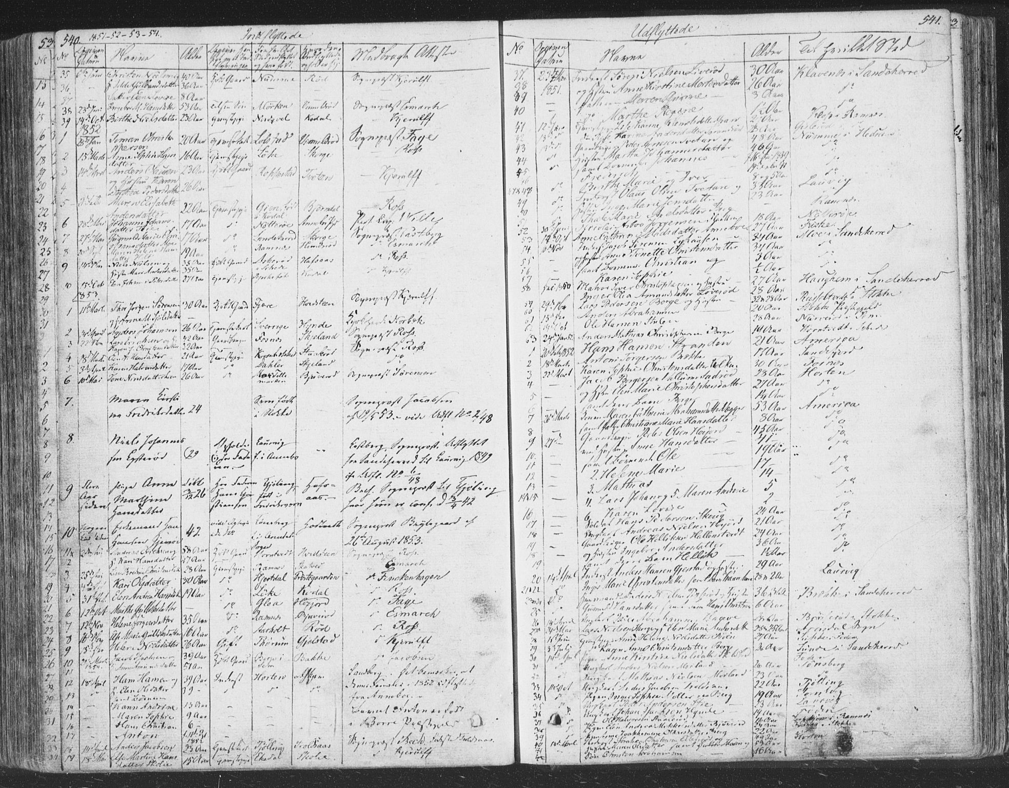 Andebu kirkebøker, AV/SAKO-A-336/F/Fa/L0004: Parish register (official) no. 4, 1829-1856, p. 540-541