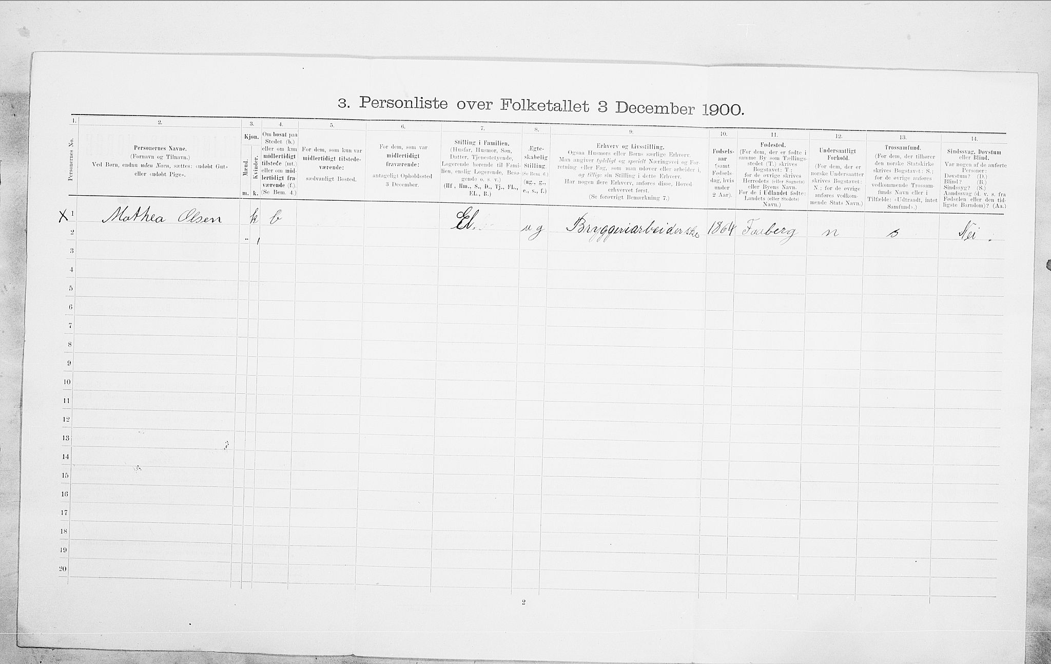 SAO, 1900 census for Kristiania, 1900, p. 87074