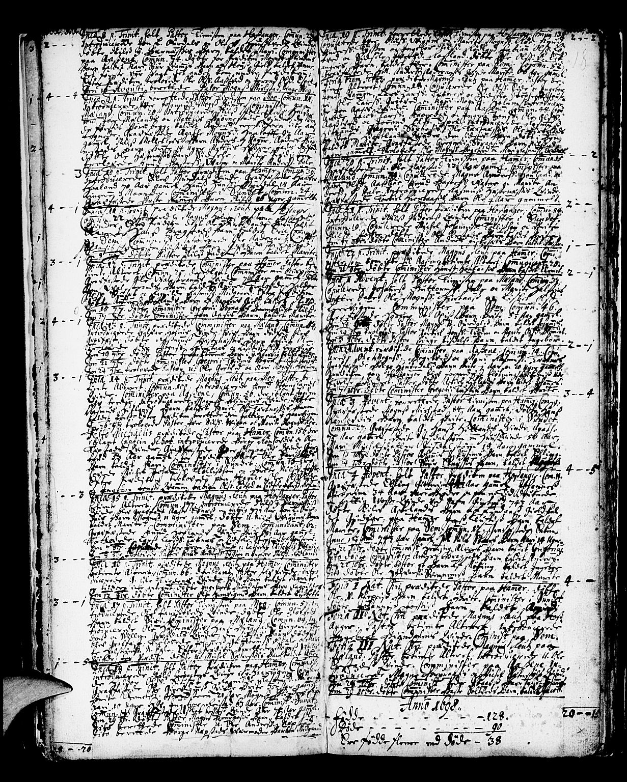 Hamre sokneprestembete, AV/SAB-A-75501/H/Ha/Haa/Haaa/L0002: Parish register (official) no. A 2, 1692-1707, p. 18