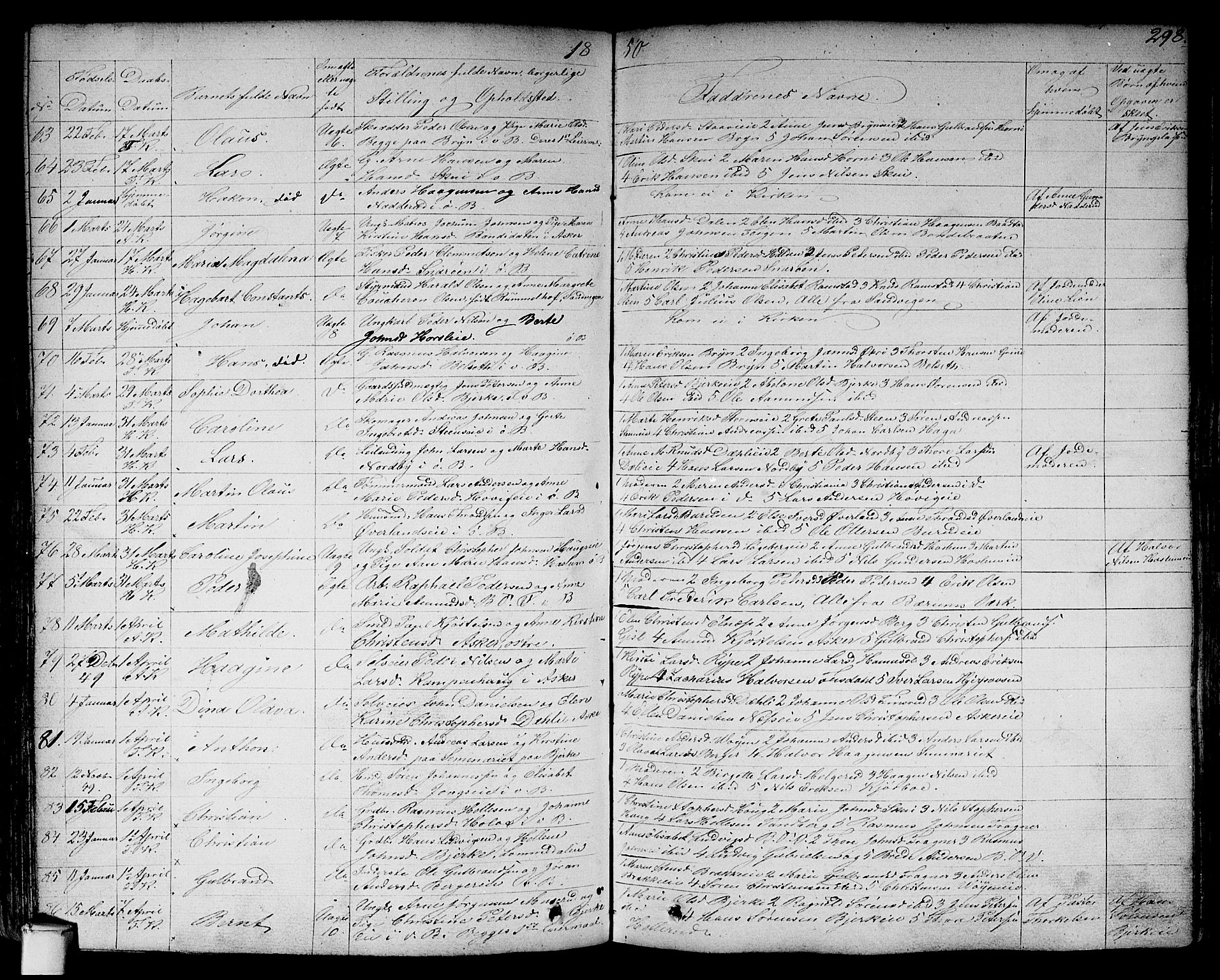 Asker prestekontor Kirkebøker, SAO/A-10256a/F/Fa/L0007: Parish register (official) no. I 7, 1825-1864, p. 298