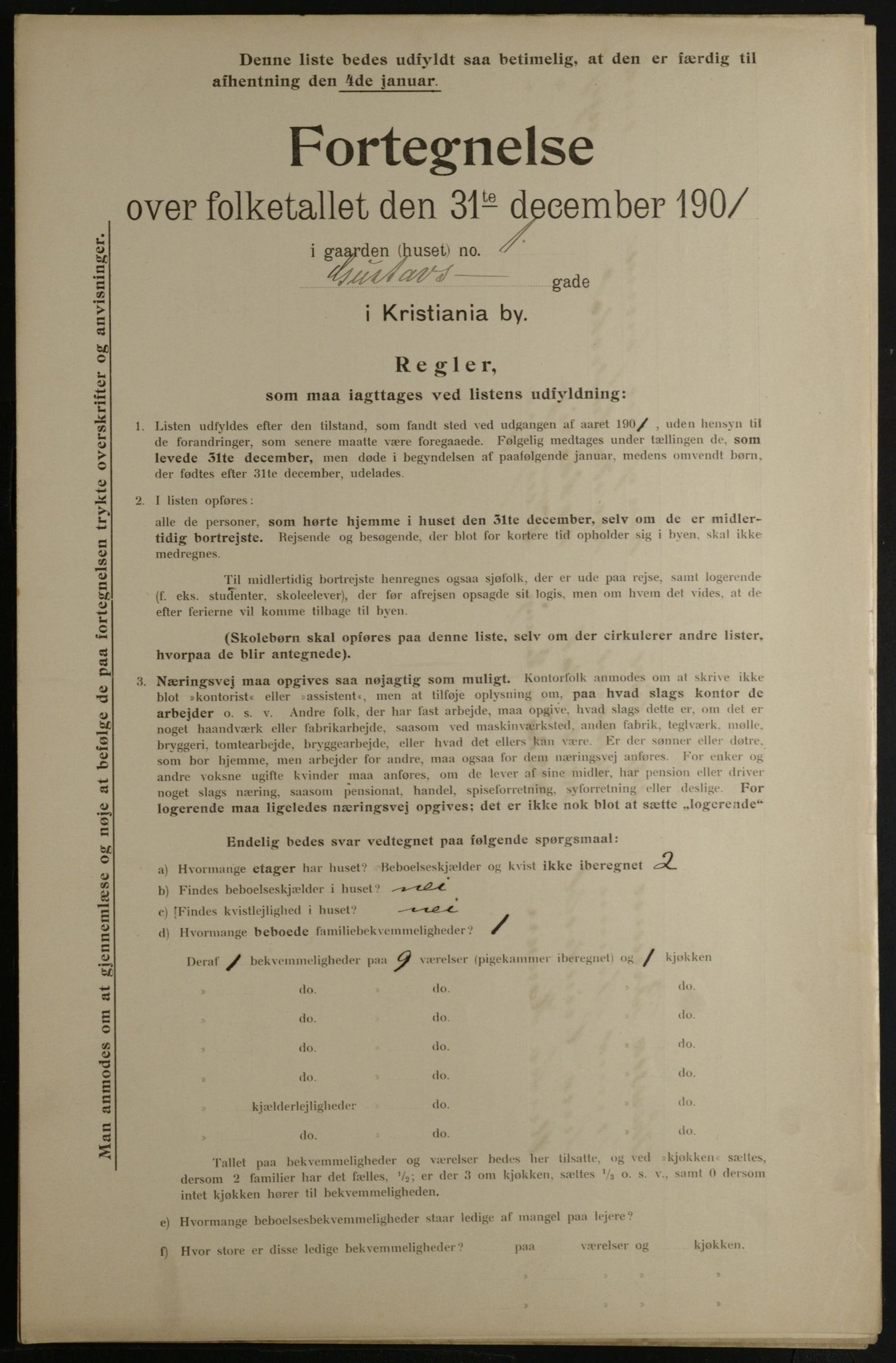 OBA, Municipal Census 1901 for Kristiania, 1901, p. 5269