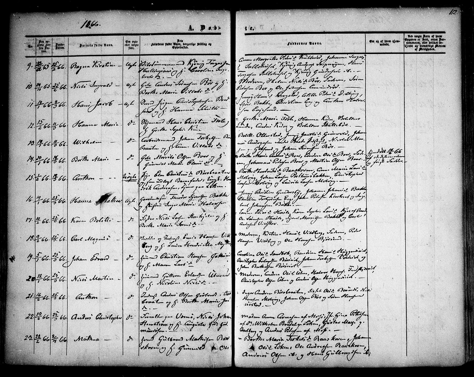 Rygge prestekontor Kirkebøker, SAO/A-10084b/F/Fa/L0005: Parish register (official) no. 5, 1852-1871, p. 112