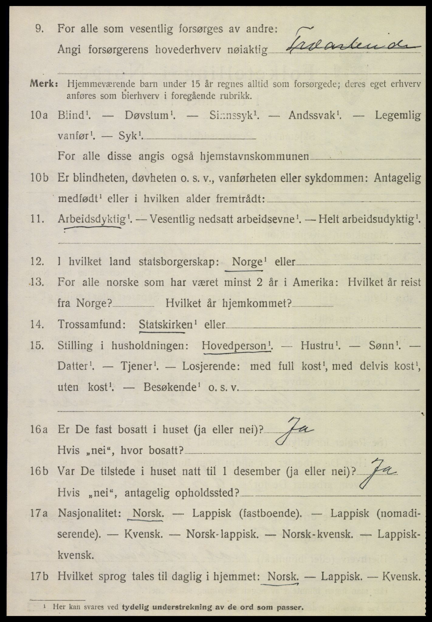 SAT, 1920 census for Verran, 1920, p. 2201