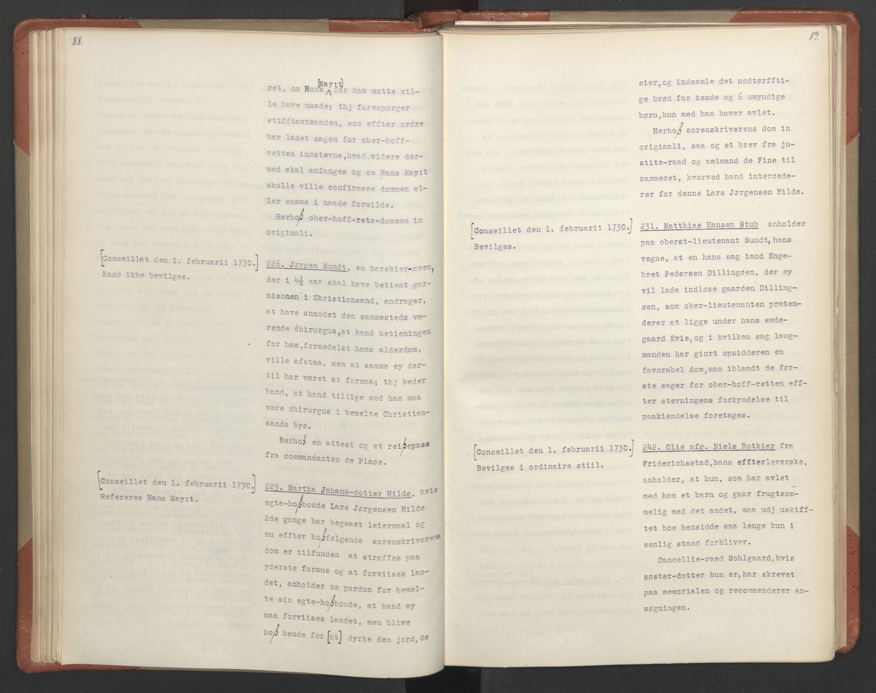 Avskriftsamlingen, AV/RA-EA-4022/F/Fa/L0093: Supplikker, 1730, p. 49