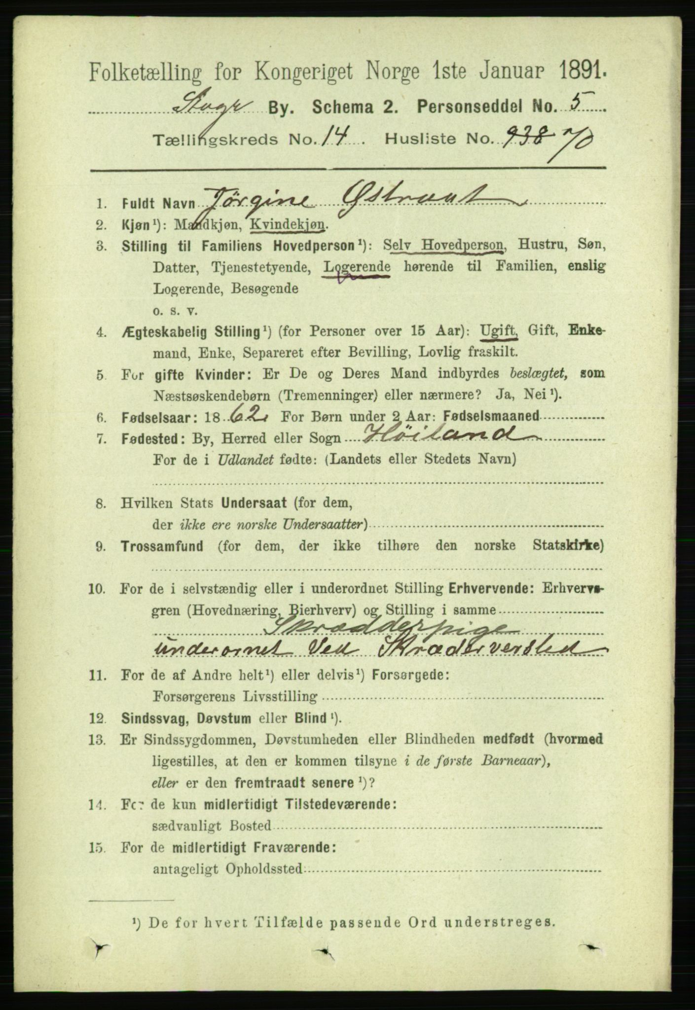 RA, 1891 census for 1103 Stavanger, 1891, p. 17596