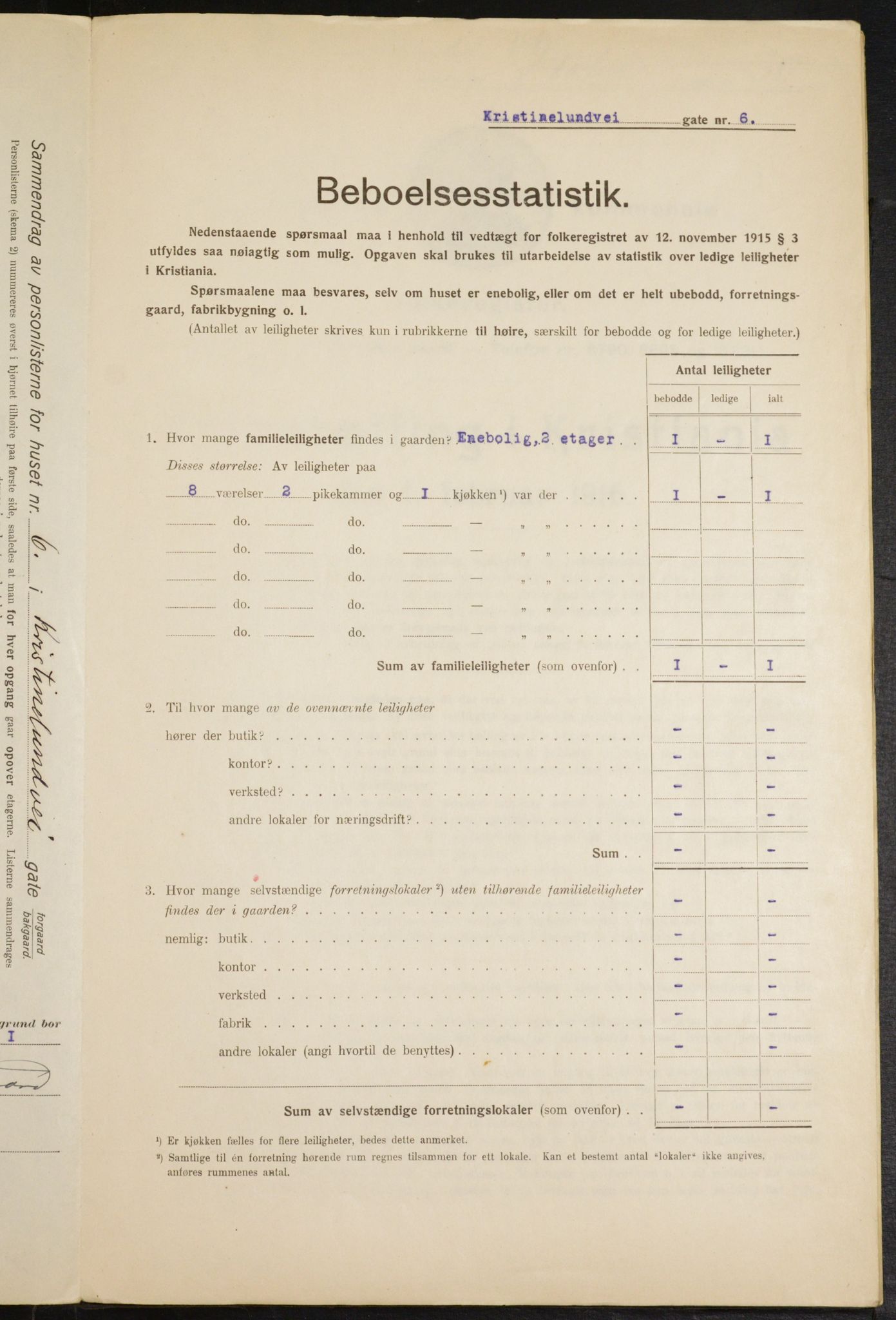 OBA, Municipal Census 1916 for Kristiania, 1916, p. 55651