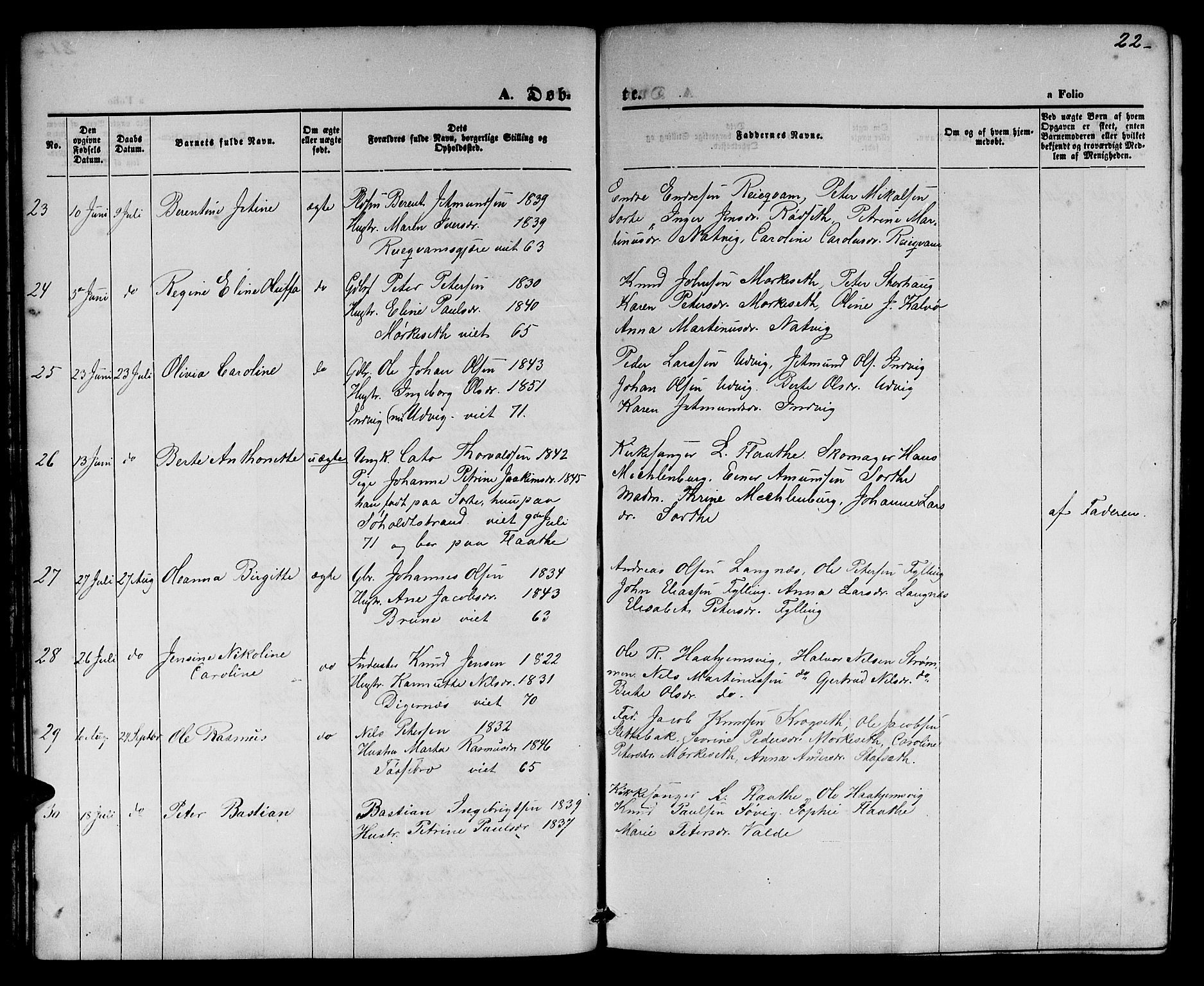 Ministerialprotokoller, klokkerbøker og fødselsregistre - Møre og Romsdal, AV/SAT-A-1454/524/L0364: Parish register (copy) no. 524C05, 1865-1879, p. 22