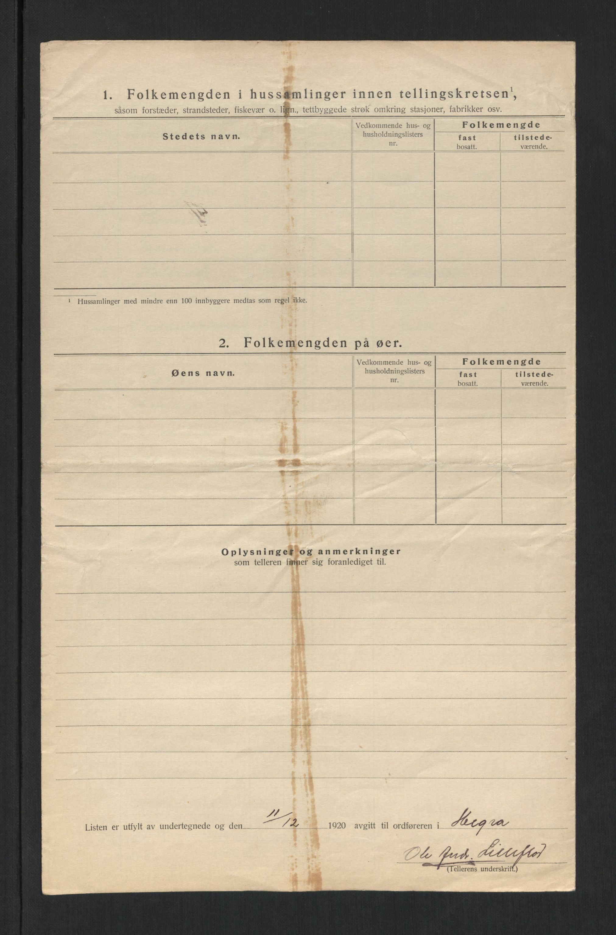 SAT, 1920 census for Hegra, 1920, p. 32
