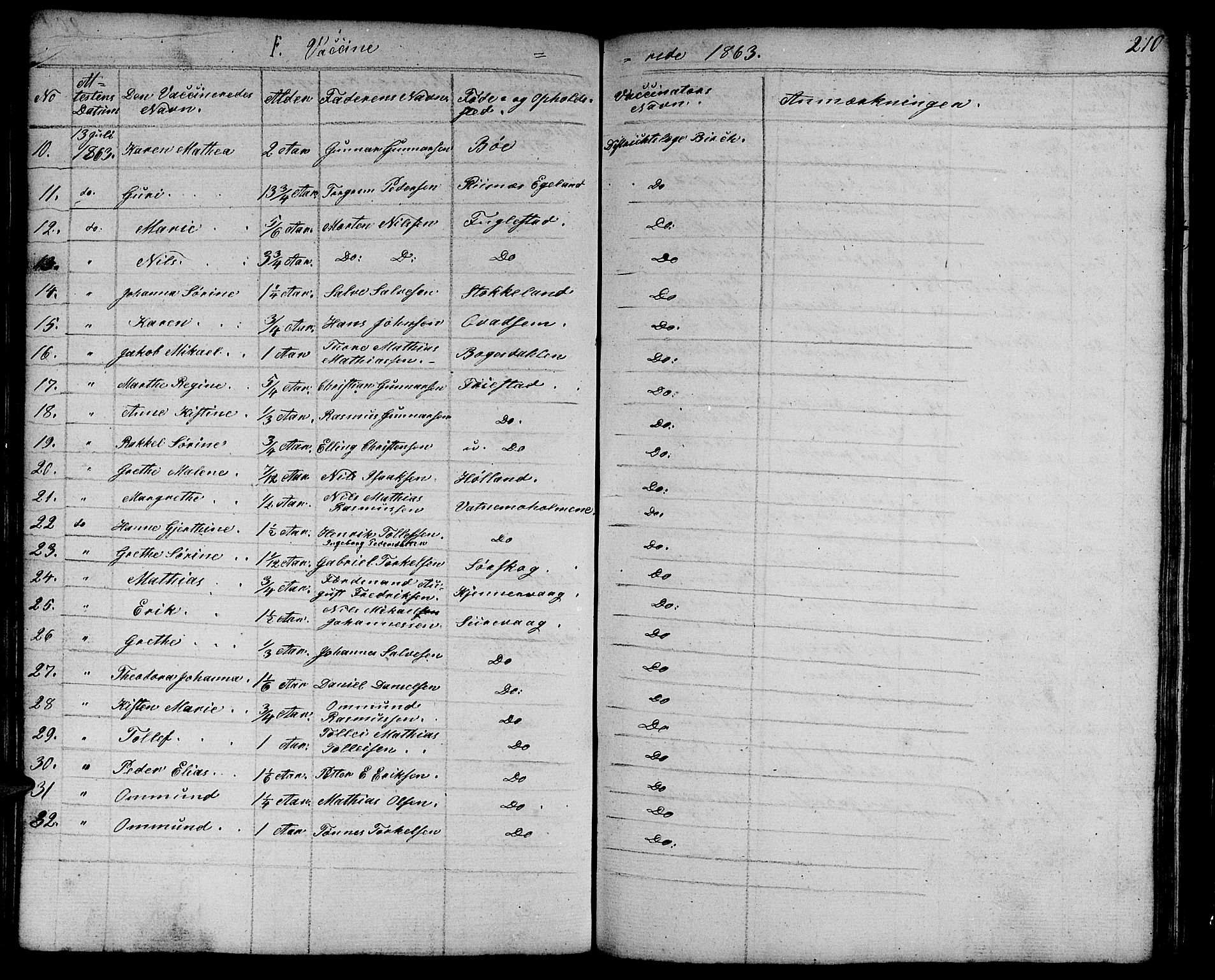 Eigersund sokneprestkontor, SAST/A-101807/S09/L0003: Parish register (copy) no. B 3, 1846-1875, p. 210