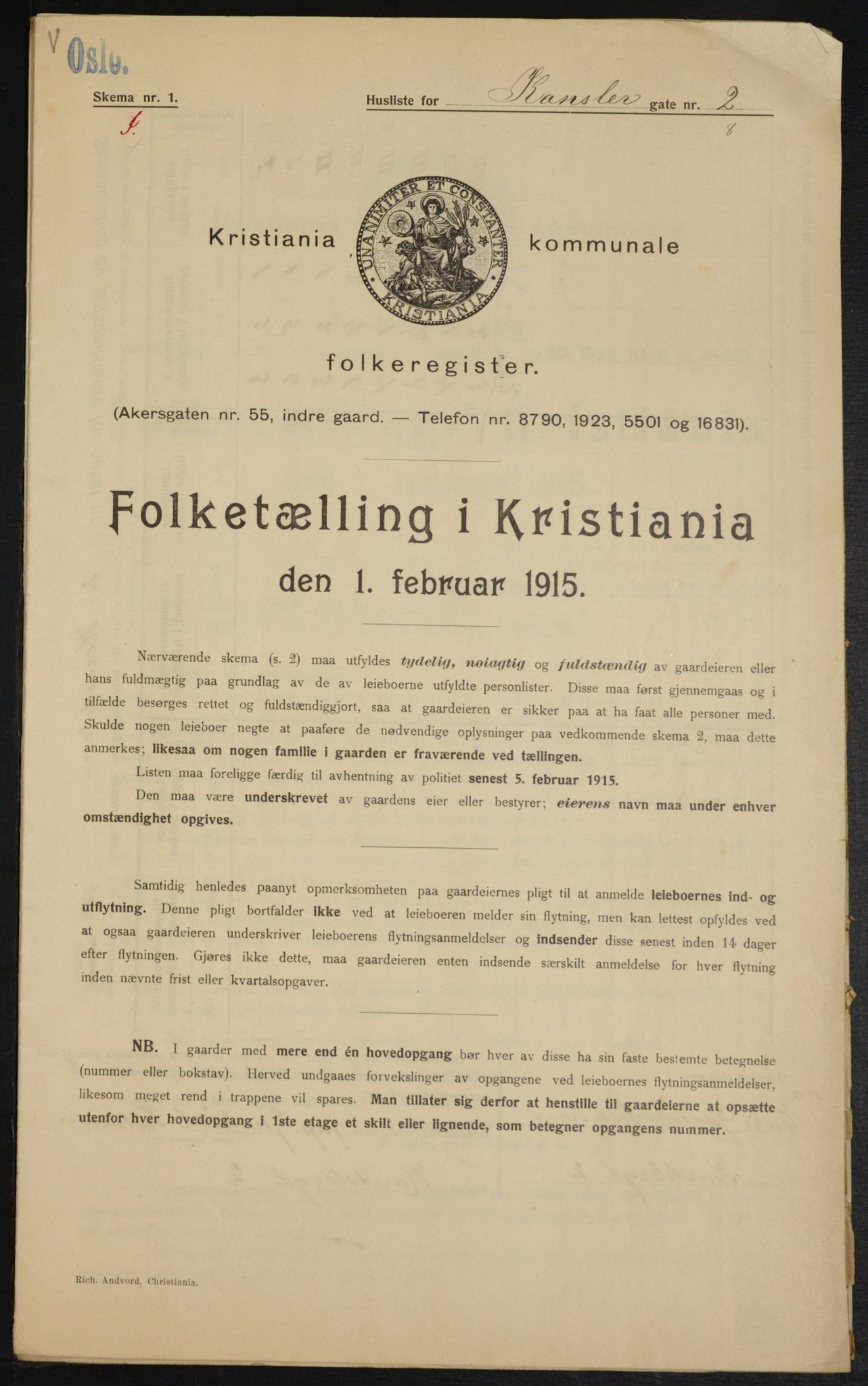 OBA, Municipal Census 1915 for Kristiania, 1915, p. 47544