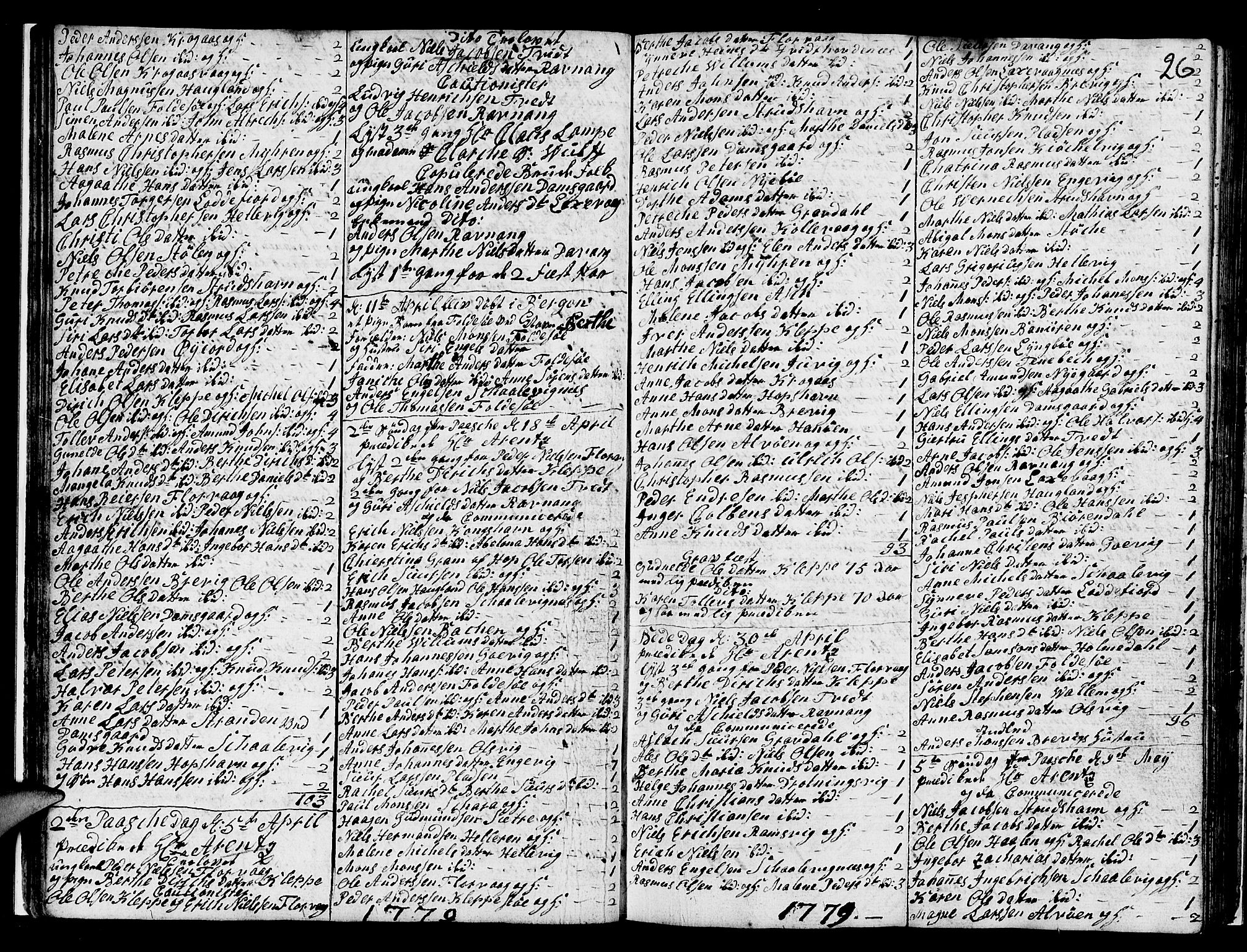 Askøy Sokneprestembete, SAB/A-74101/H/Ha/Hab/Haba/L0001: Parish register (copy) no. A 1, 1775-1792, p. 26