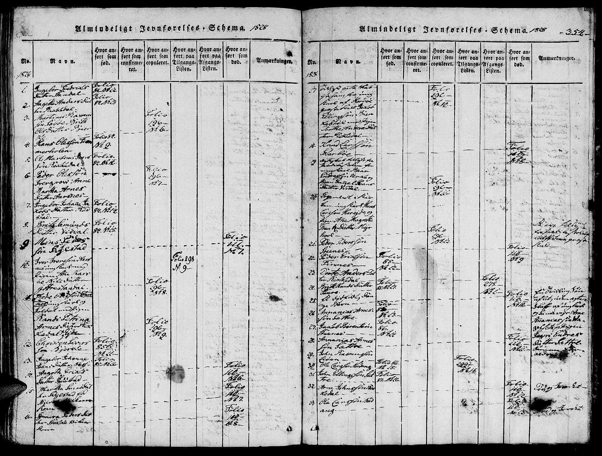 Ministerialprotokoller, klokkerbøker og fødselsregistre - Møre og Romsdal, AV/SAT-A-1454/515/L0207: Parish register (official) no. 515A03, 1819-1829, p. 354