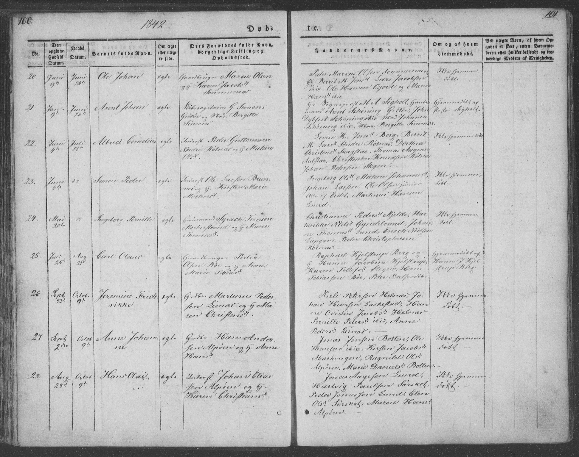 Ministerialprotokoller, klokkerbøker og fødselsregistre - Nordland, AV/SAT-A-1459/855/L0799: Parish register (official) no. 855A07, 1834-1852, p. 100-101