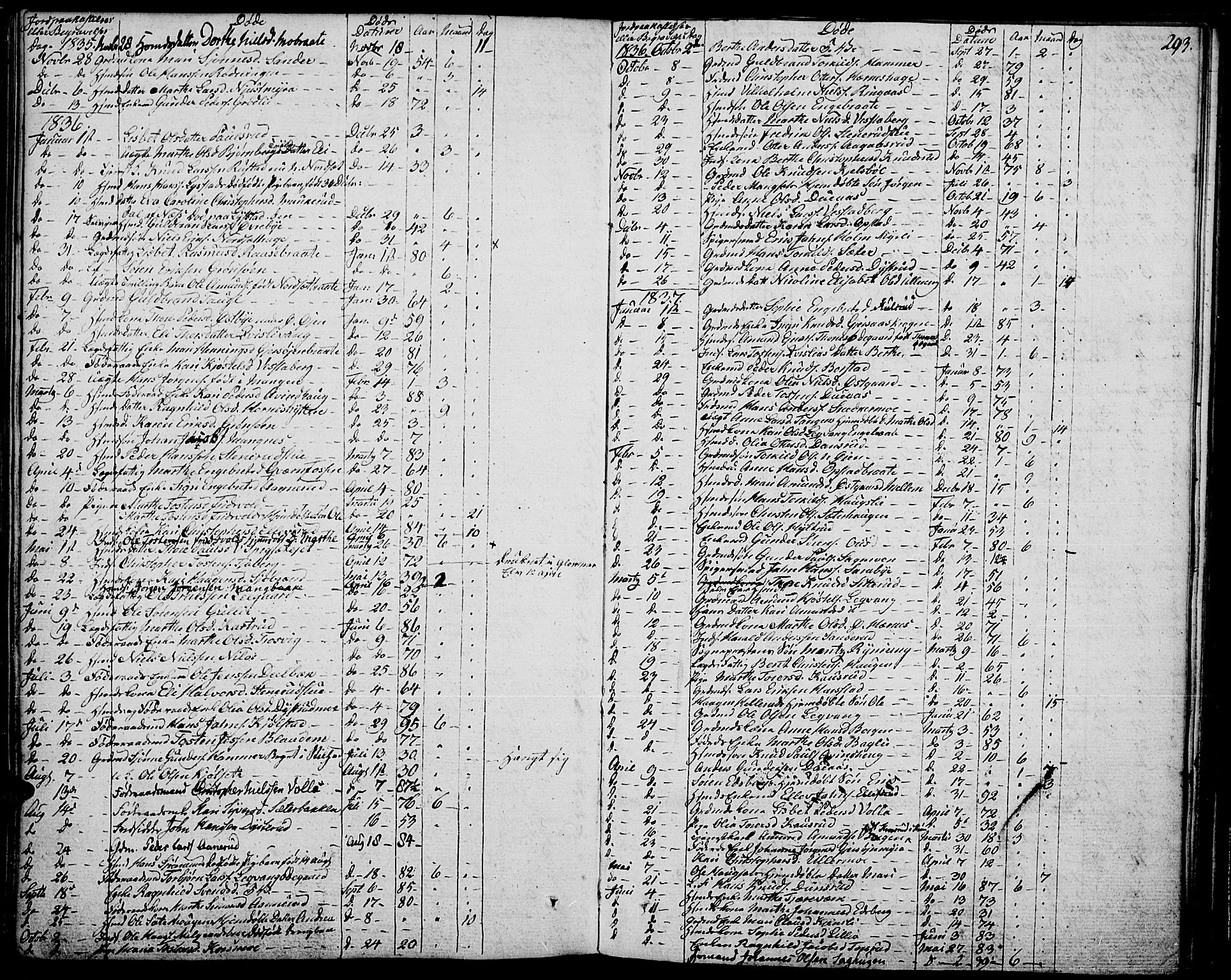 Strøm-Odalen prestekontor, SAH/PREST-028/H/Ha/Haa/L0005: Parish register (official) no. 5, 1811-1850, p. 293