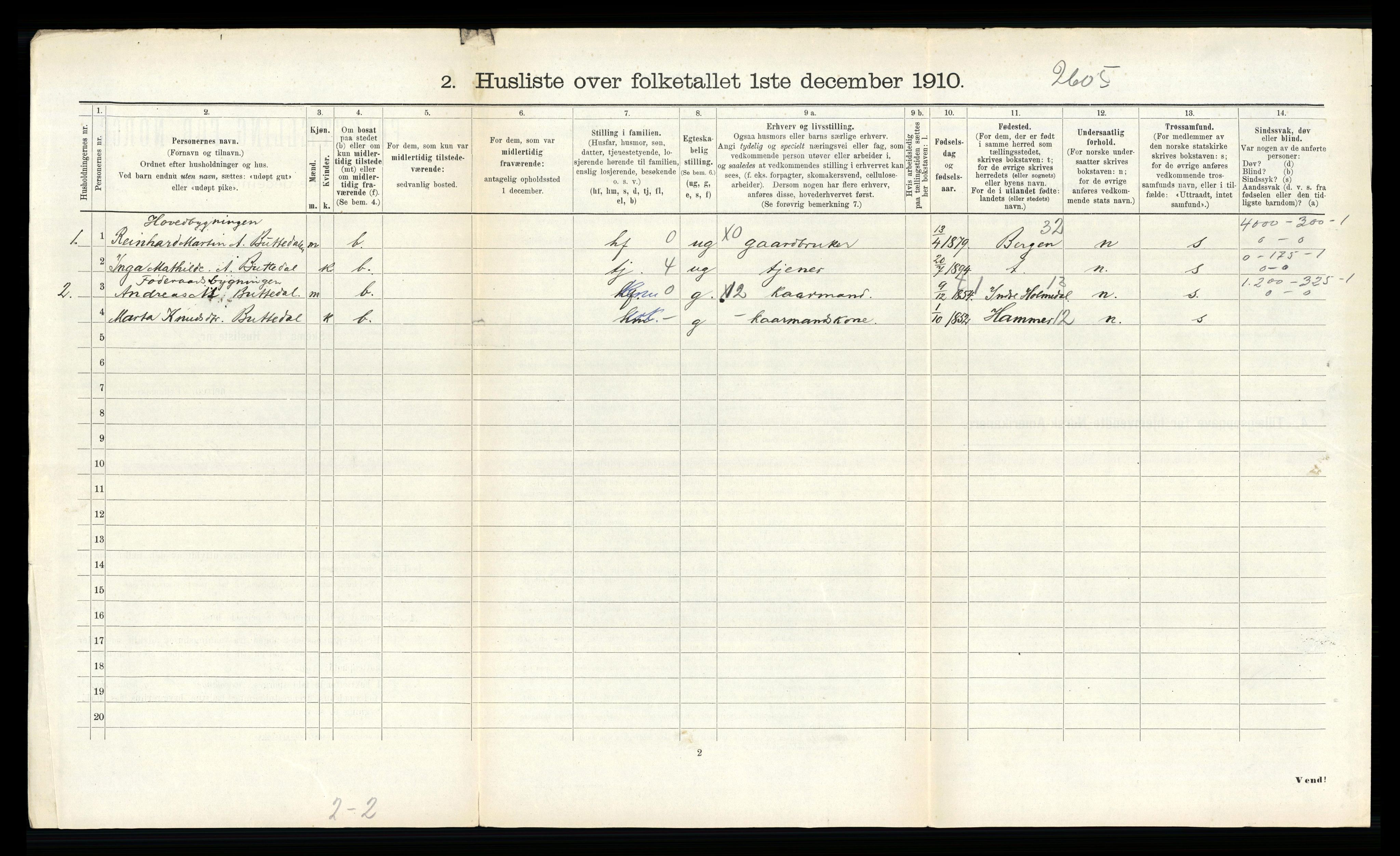 RA, 1910 census for Ytre Holmedal, 1910, p. 979