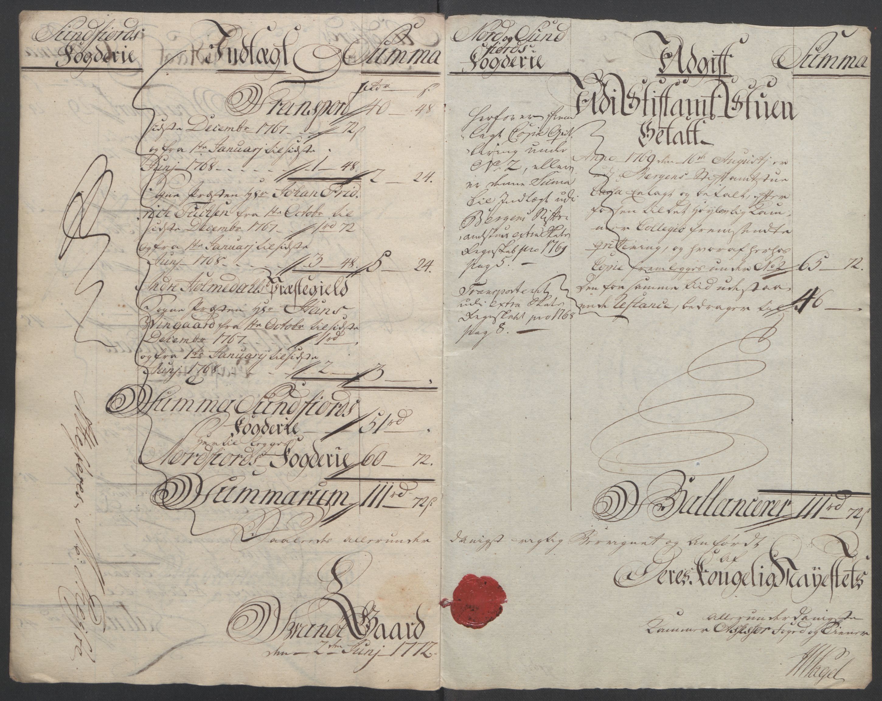 Rentekammeret inntil 1814, Reviderte regnskaper, Fogderegnskap, AV/RA-EA-4092/R53/L3550: Ekstraskatten Sunn- og Nordfjord, 1762-1771, p. 220