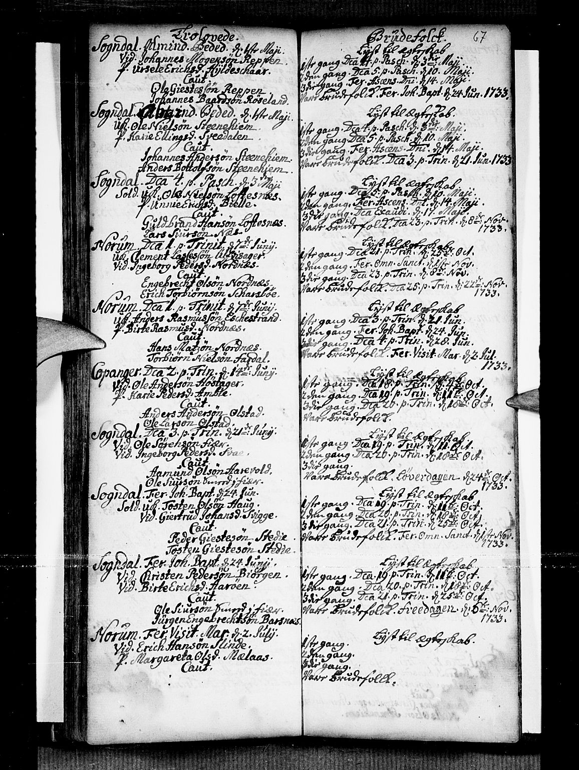 Sogndal sokneprestembete, SAB/A-81301/H/Haa/Haaa/L0002: Parish register (official) no. A 2, 1725-1741, p. 67