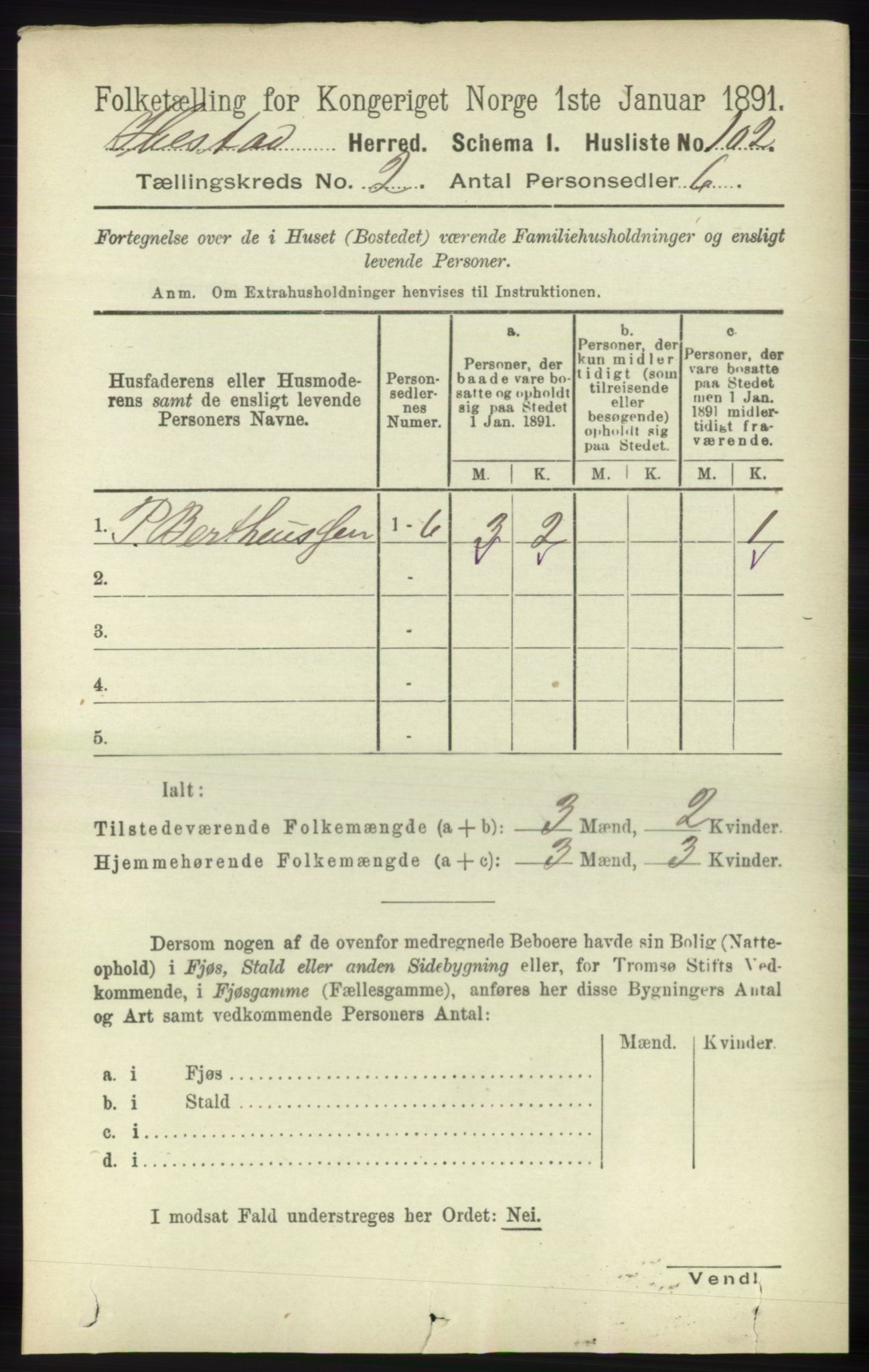 RA, 1891 census for 1917 Ibestad, 1891, p. 808