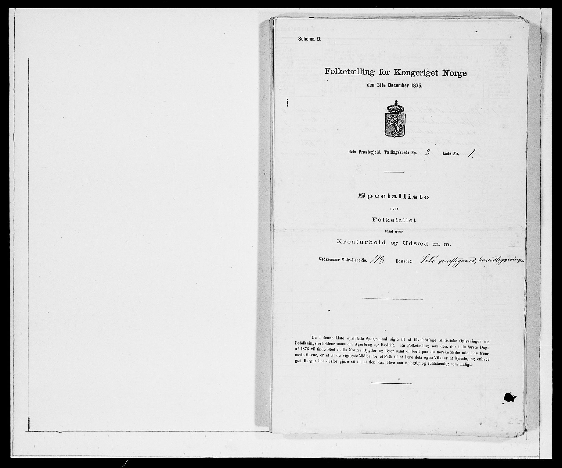 SAB, 1875 Census for 1441P Selje, 1875, p. 938