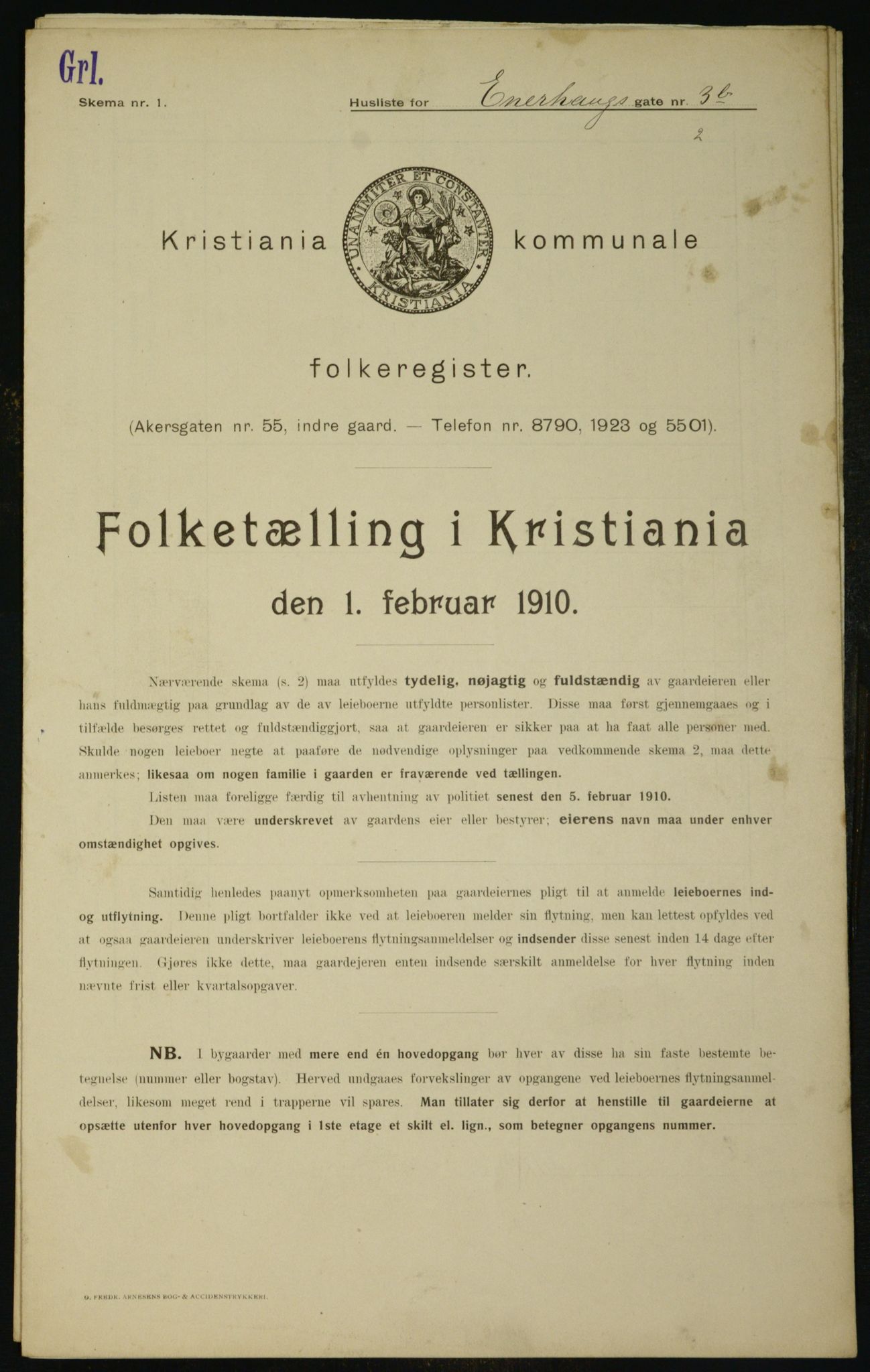 OBA, Municipal Census 1910 for Kristiania, 1910, p. 19688