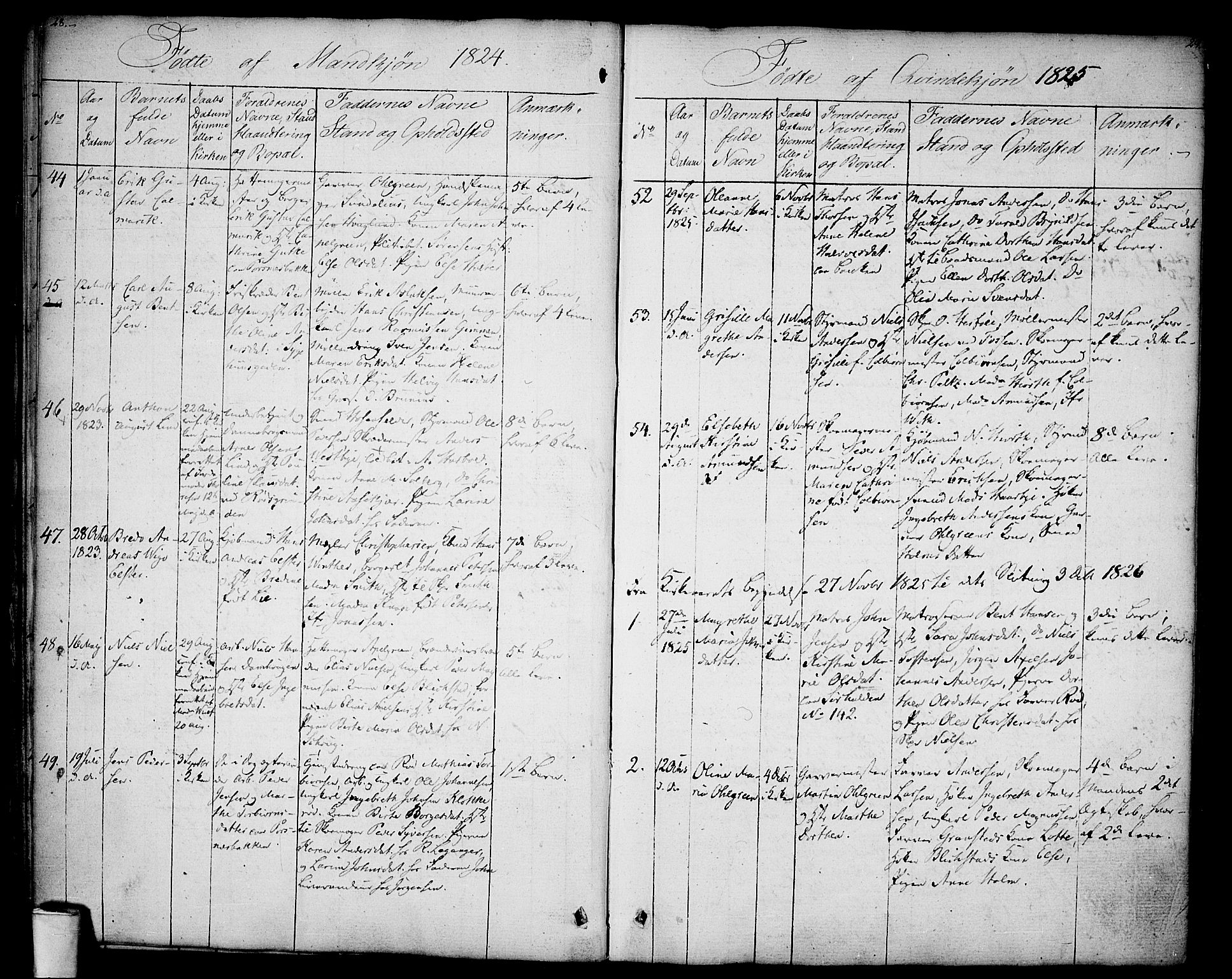 Halden prestekontor Kirkebøker, AV/SAO-A-10909/F/Fa/L0004: Parish register (official) no. I 4, 1823-1834, p. 28-29